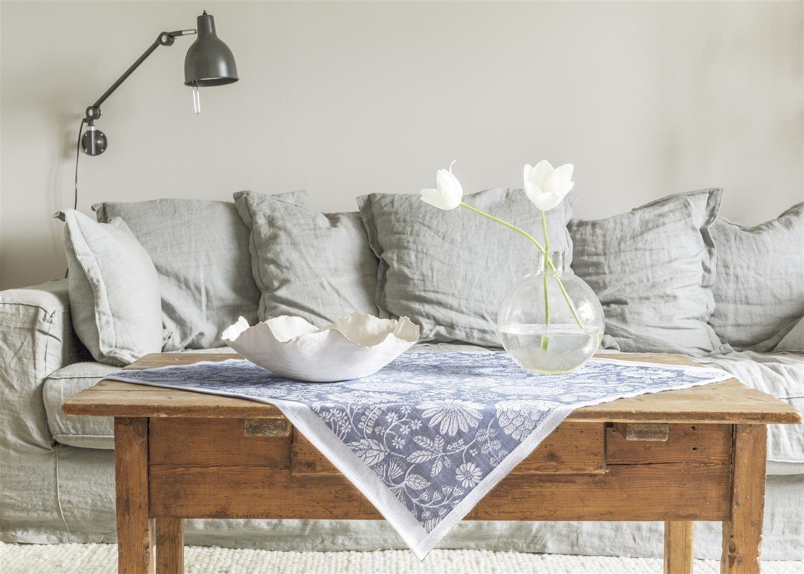 EKELUND MASTER WEAVERS 1692 Tischdecke Flytande Blå 75x75 cm, gewebt