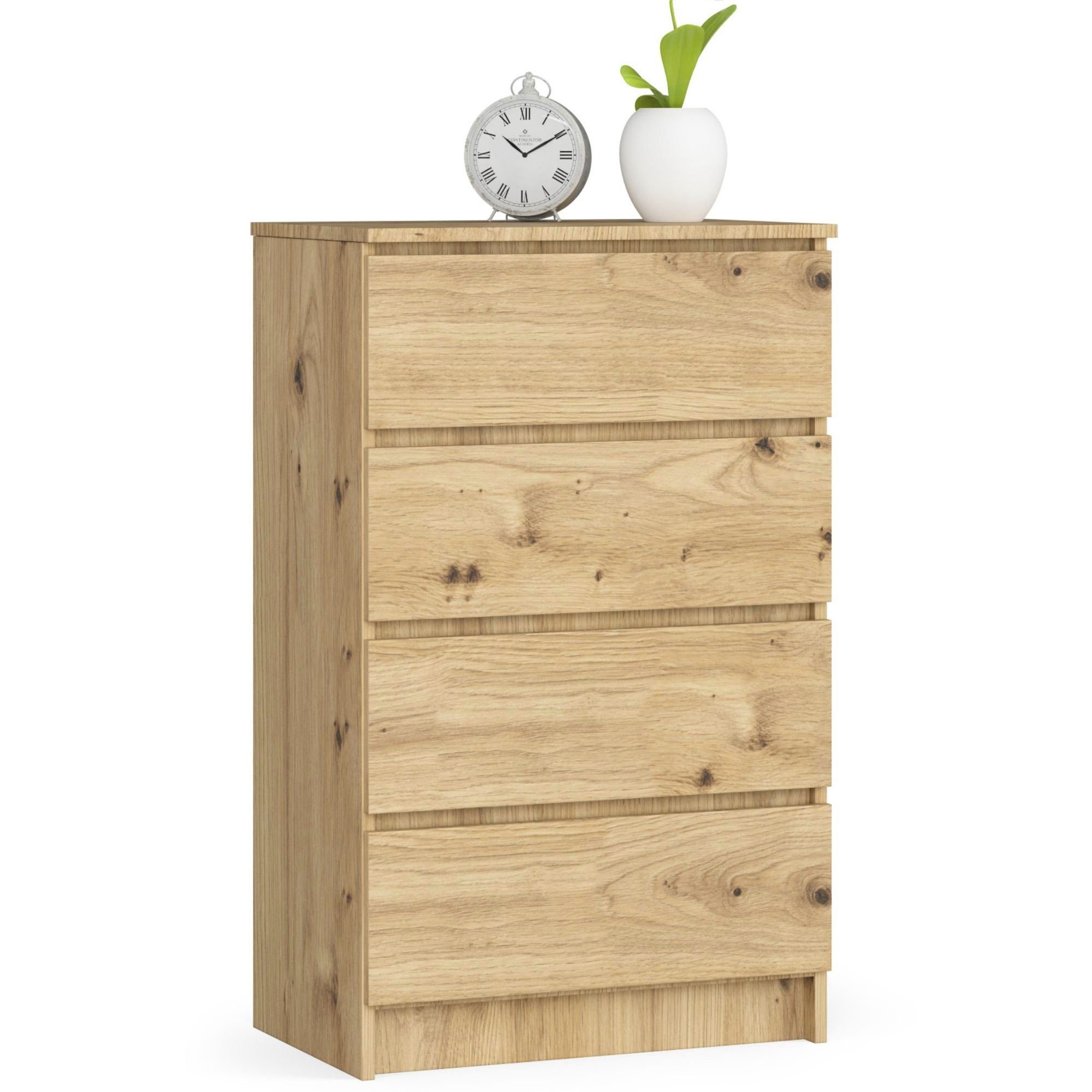 Raumhirsch Furniture Kommode mit 4 Schubladen Sideboard 60 cm Schrank Anrichte Wohnschrank, (viele Farbvarianten - Maße : 99 x 60 x 40 cm) - Hochwertig & stabil – Bild 2 von 5