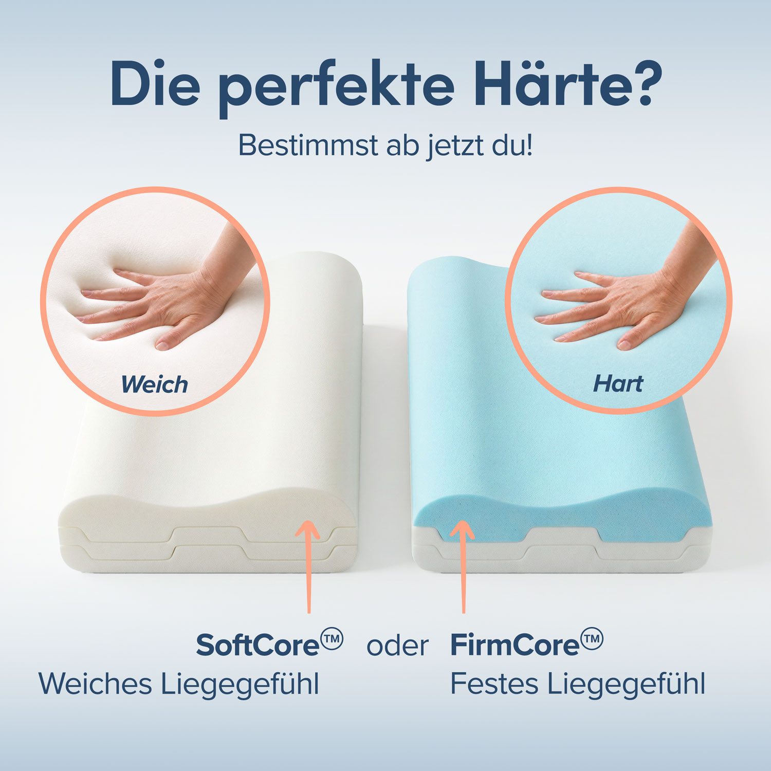 Blumtal Nackenstützkissen Orthopädisch aus Memory Foam, Ohne Plattliegen für Seitenschläfer, Bauchschläfer & Rückenschläfer, Anti-Schnarch-Kissen, ergonomisches Kissen mit individueller Höhenanpassung