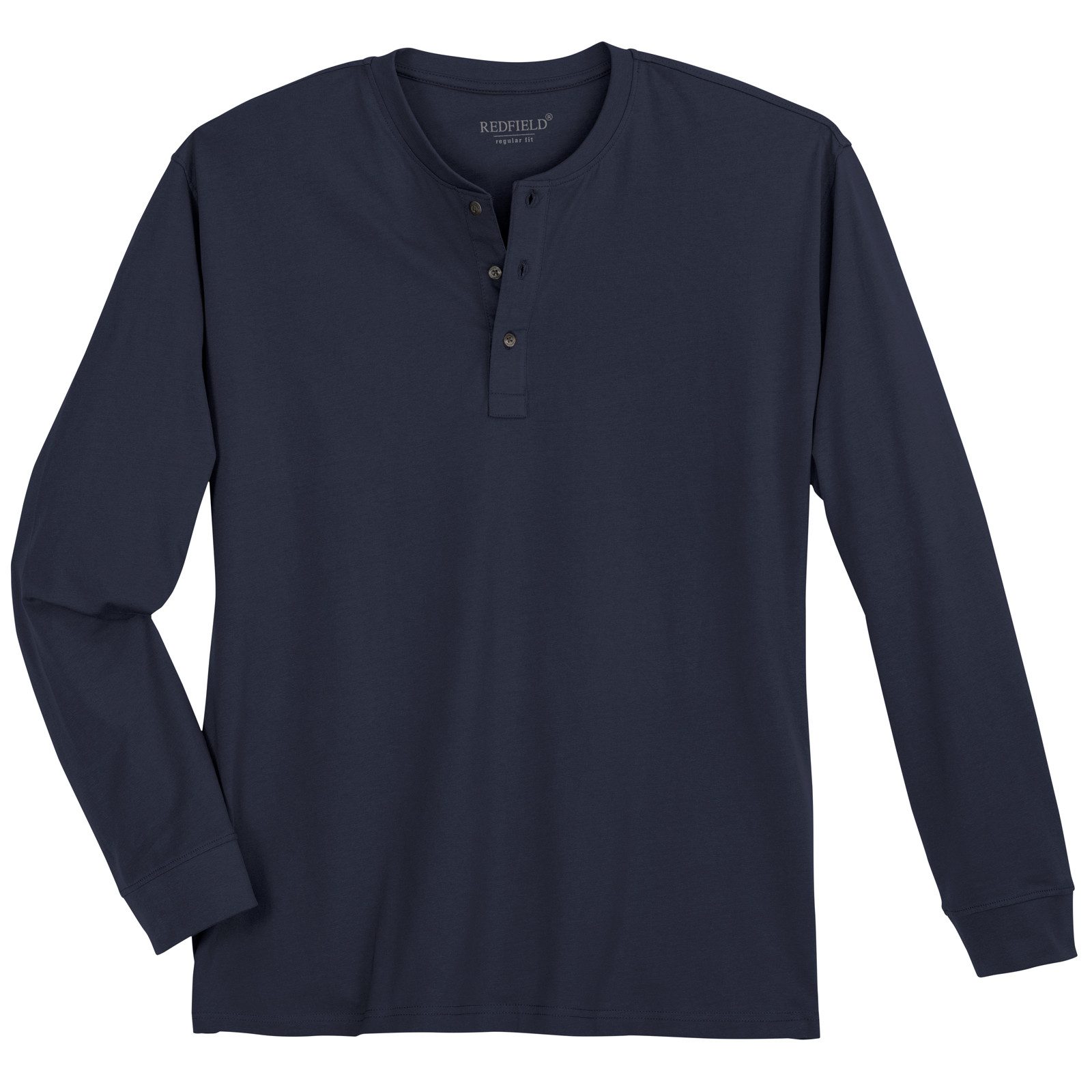 redfield Langarmshirt Serafino Langarmshirt XXL Redfield Übergröße navy
