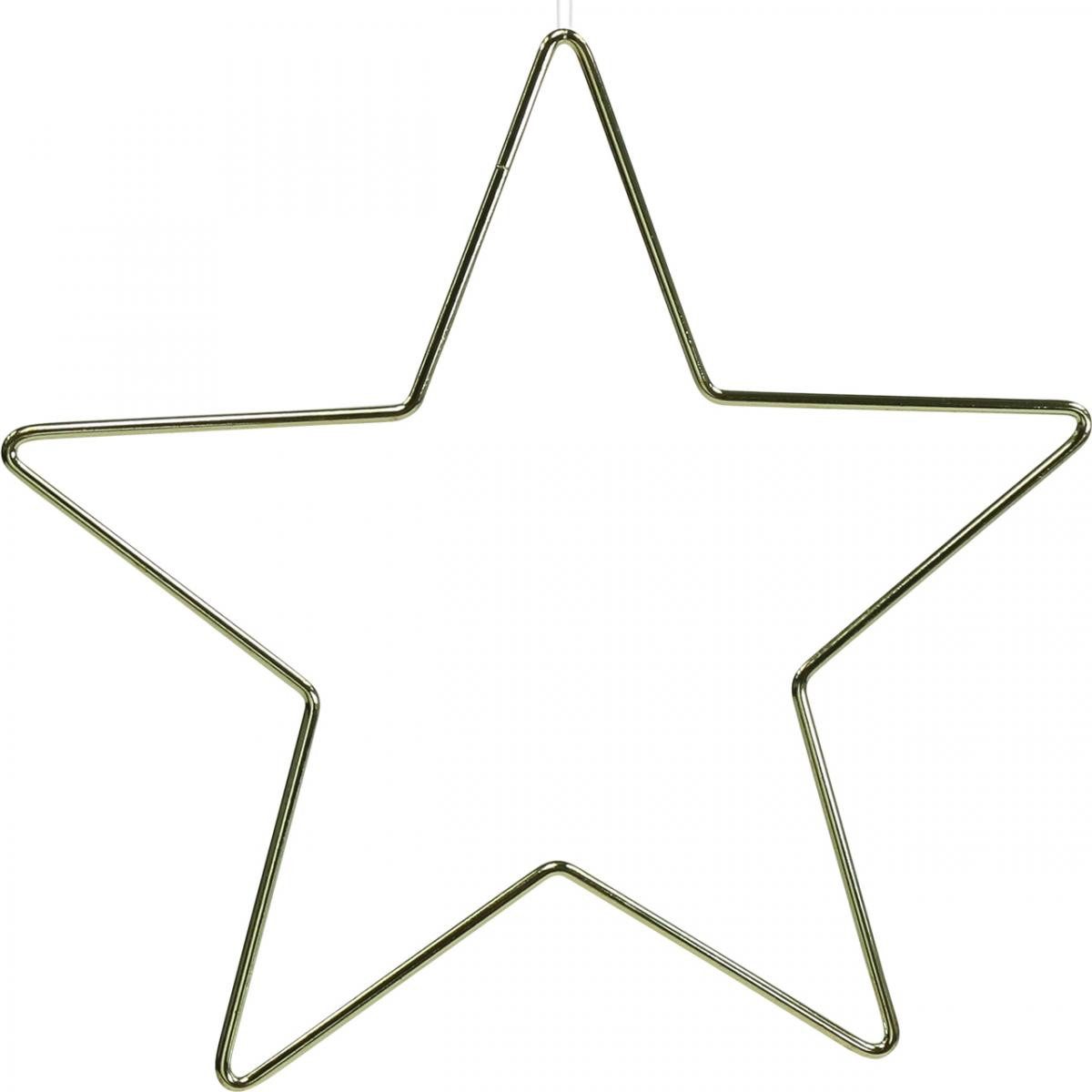Viana Christbaumschmuck Weihnachtsdeko Metallstern Gold Deko Stern Anhänger 20cm Set, 6 Stück
