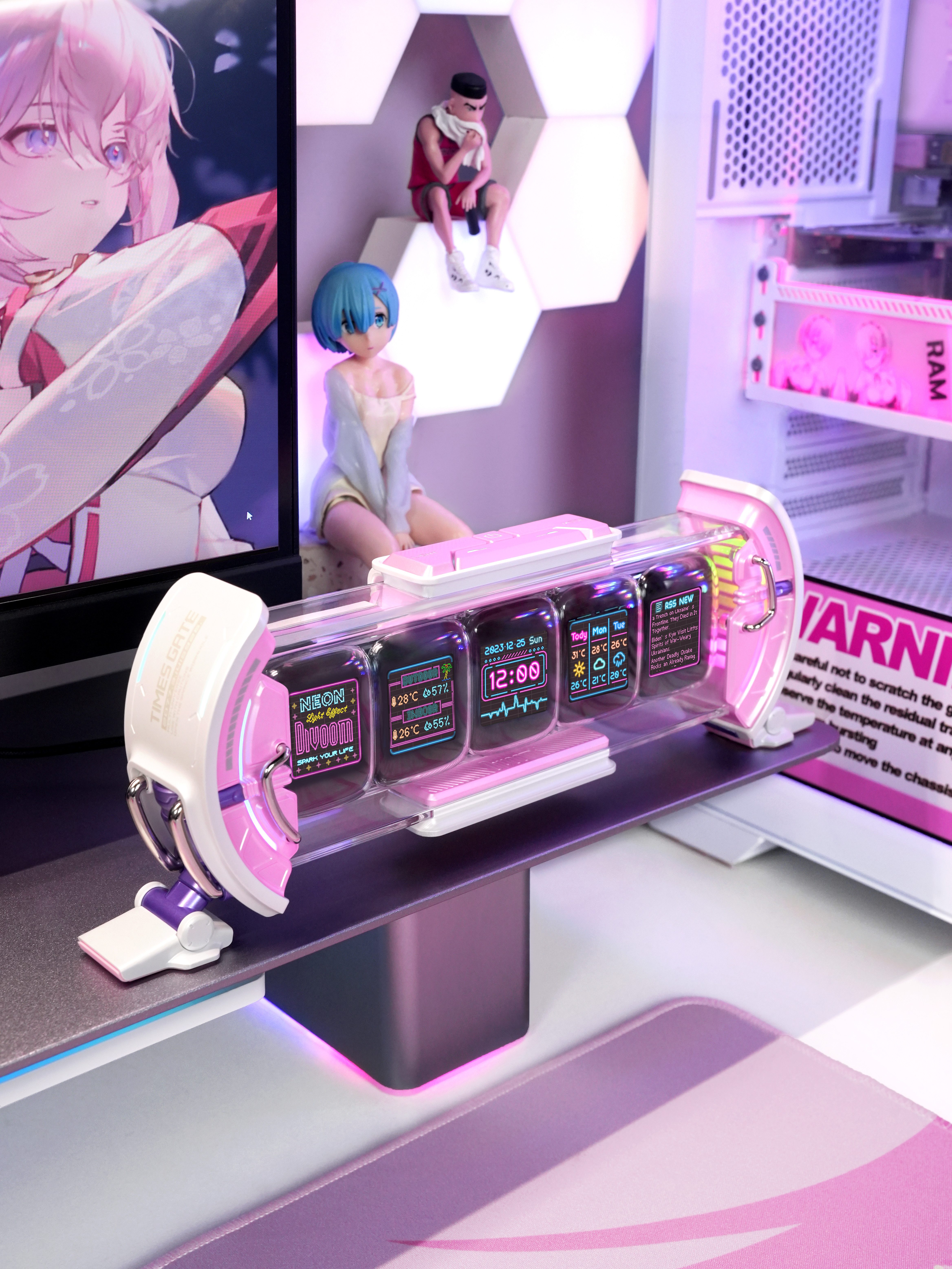 DIVOOM Bilderrahmen Divoom - Times Gate Informatives Pixel Display pink günstig online kaufen