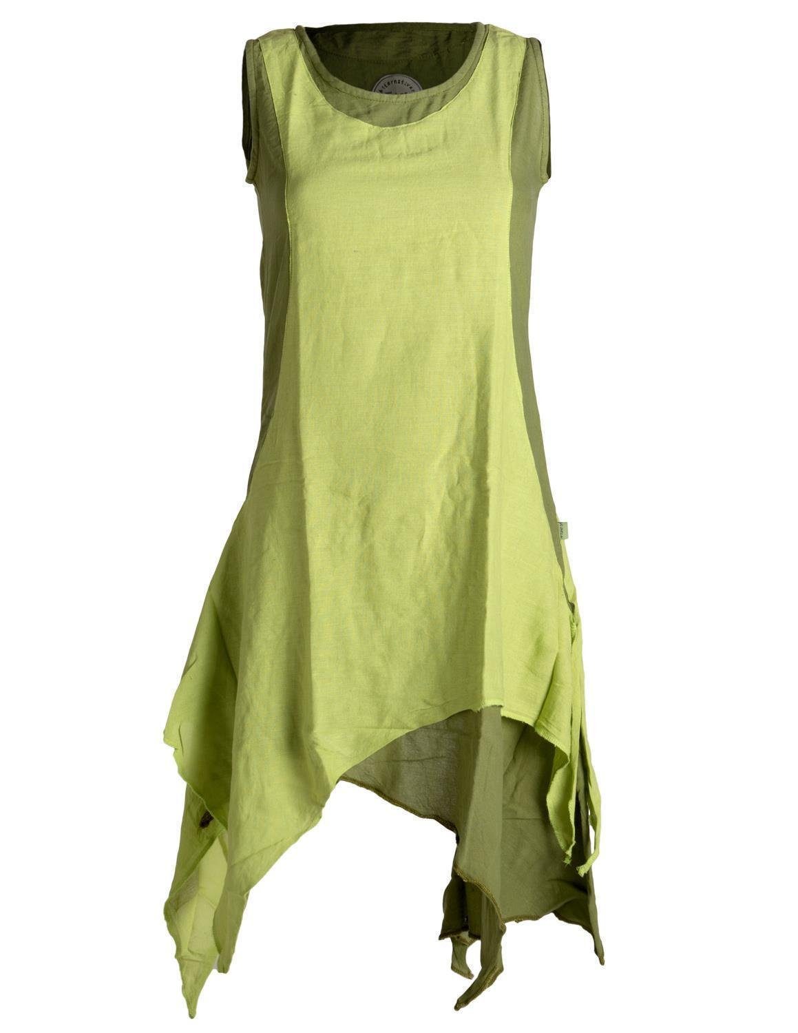 Sommerkleid Ärmelloses Lagenlook Kleid handgewebte Baumwolle