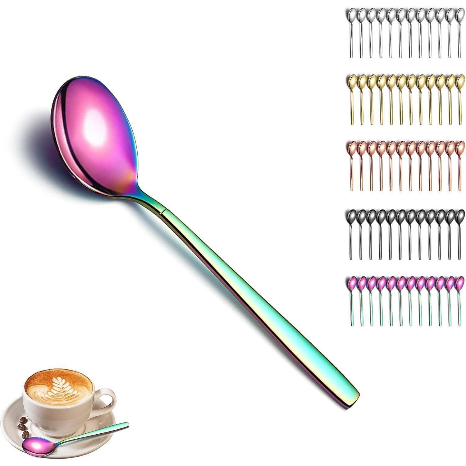 LuxusKollektion Teelöffel Teelöffel 12er Edelstahl titanbeschichtet 4. Regenbogen