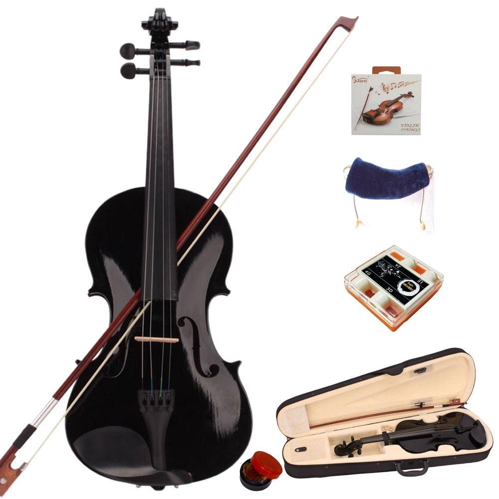 Rutaqian Violine 4/4 Violine Erwachsene Akustische Geige Violin Anfänger Set, mit Geigenkoffer, Kolophonium, Schulterstütze, Stimmgerät, Saiten