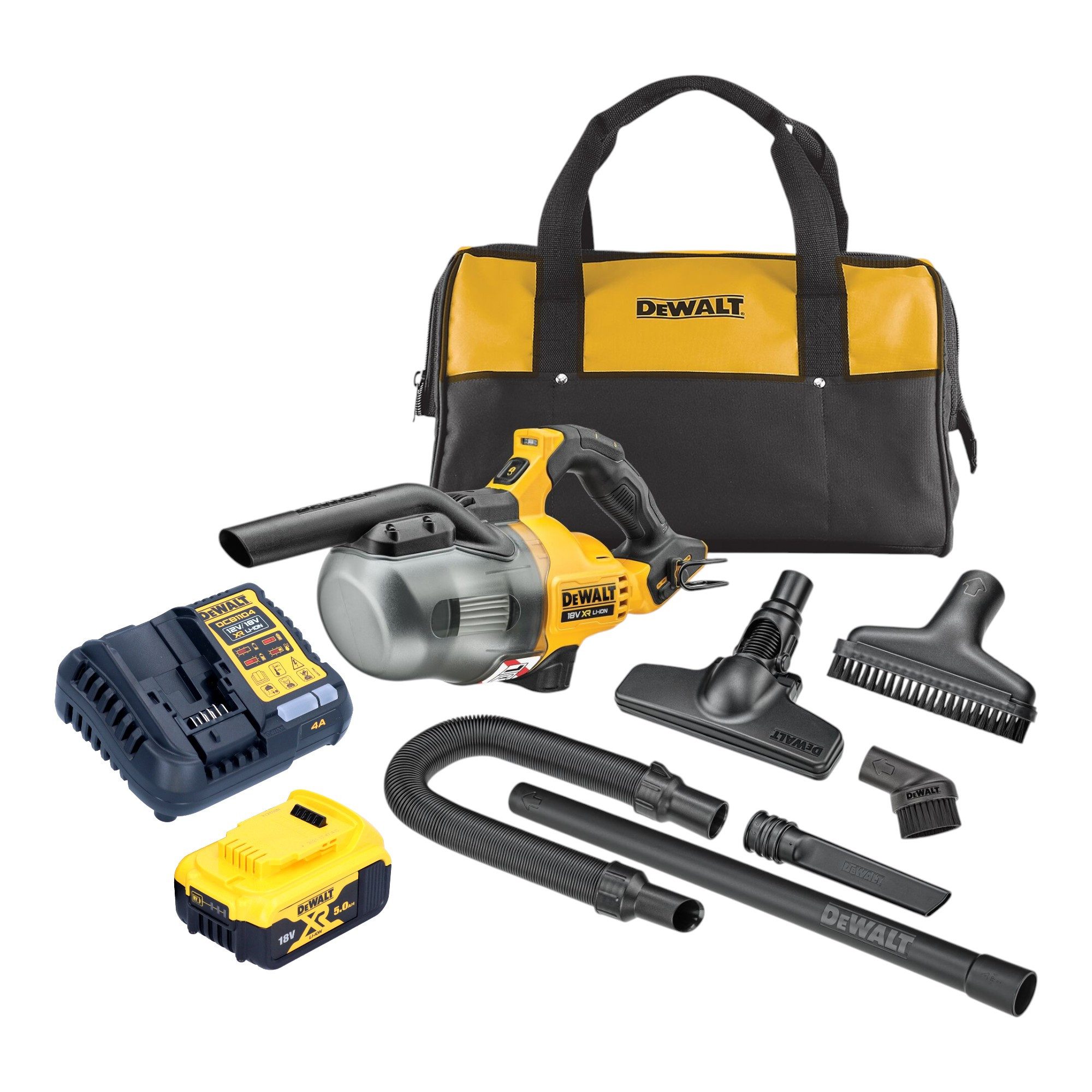 DeWalt Akku-Handstaubsauger DCV 501 LP1 18 V 0,7 l Staubklasse L + 1x Akku 5,0 Ah + Ladegerät
