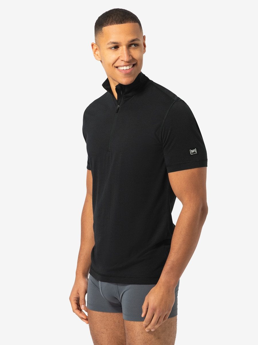 SUPER.NATURAL Funktionsshirt für Herren, Merino TUNDRA175 ZIP 1/4 SS sportlich, casual, atmungsaktiv