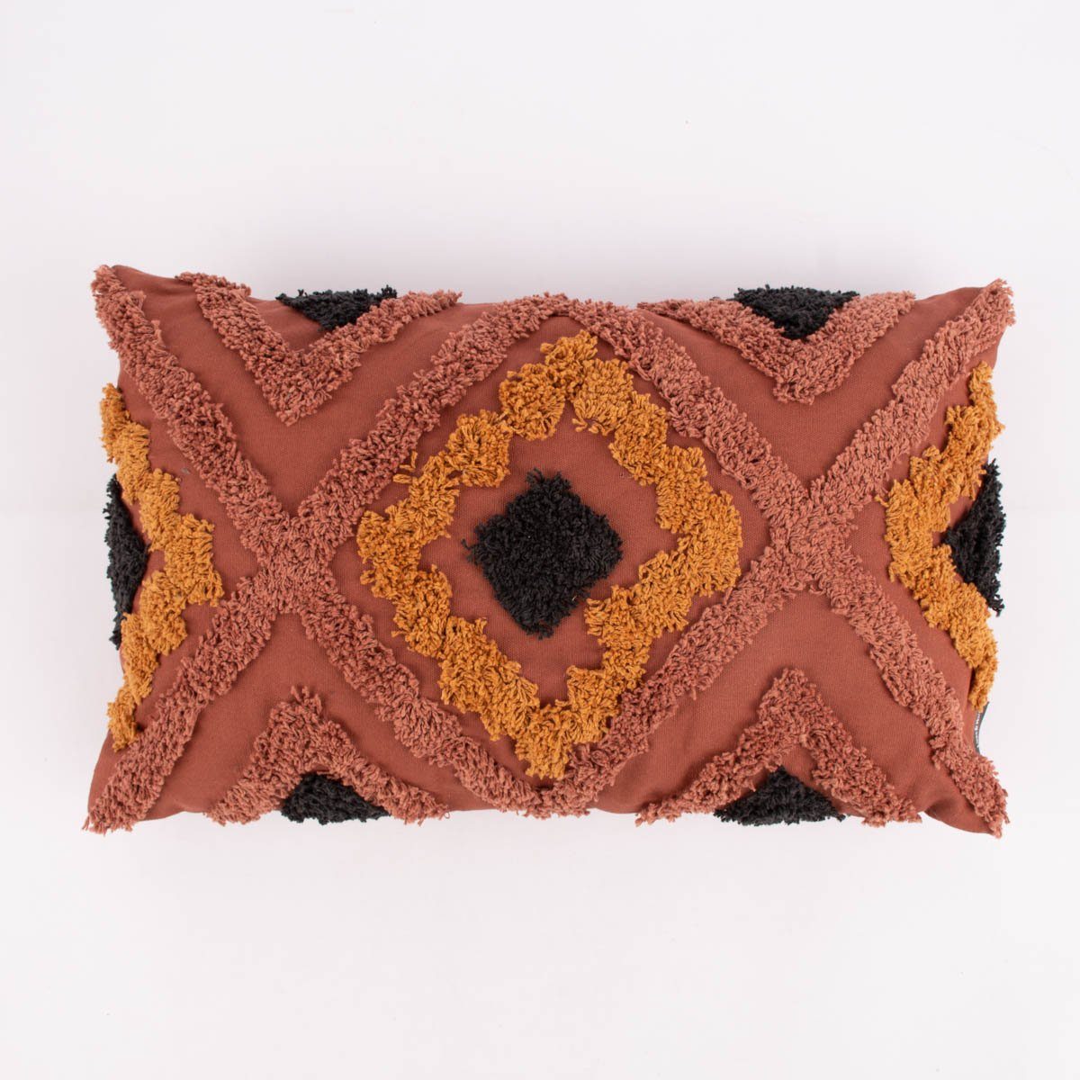 SCHÖNER LEBEN. Декоративные подушки Deko Подушки Abstrakt Raute Fransenstruktur Baumwolle kakaobraun ocker
