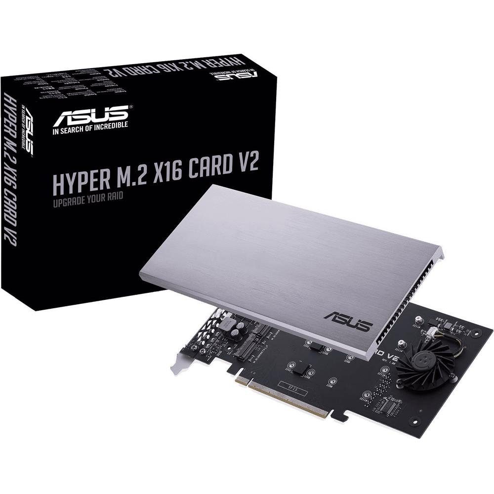 Asus Hyper M.2 X16 Card V2 Modulkarte PCIe 3.0 x16 zu M.2 NVMe, RAID-Controller von Asus