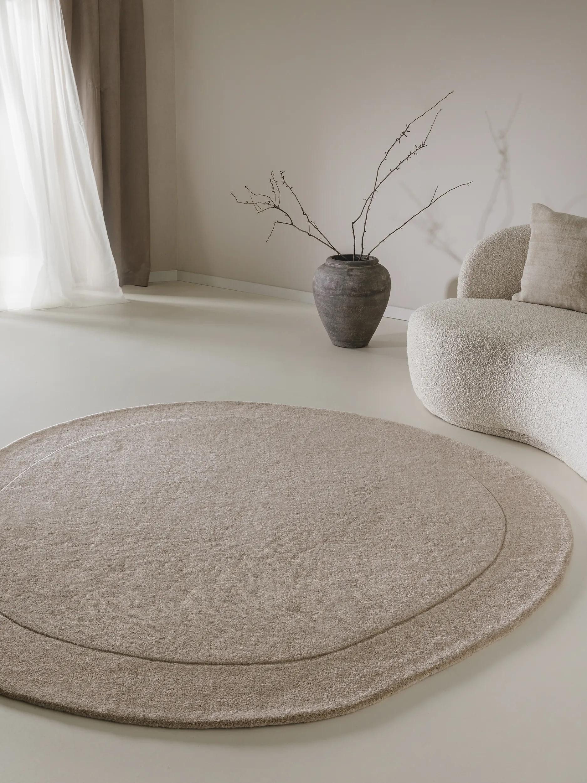 benuta Wollteppich Shape, Sonderform, Höhe: 6 mm, Kunstfaser, Berber, Ethno-Style, Wohnzimmer