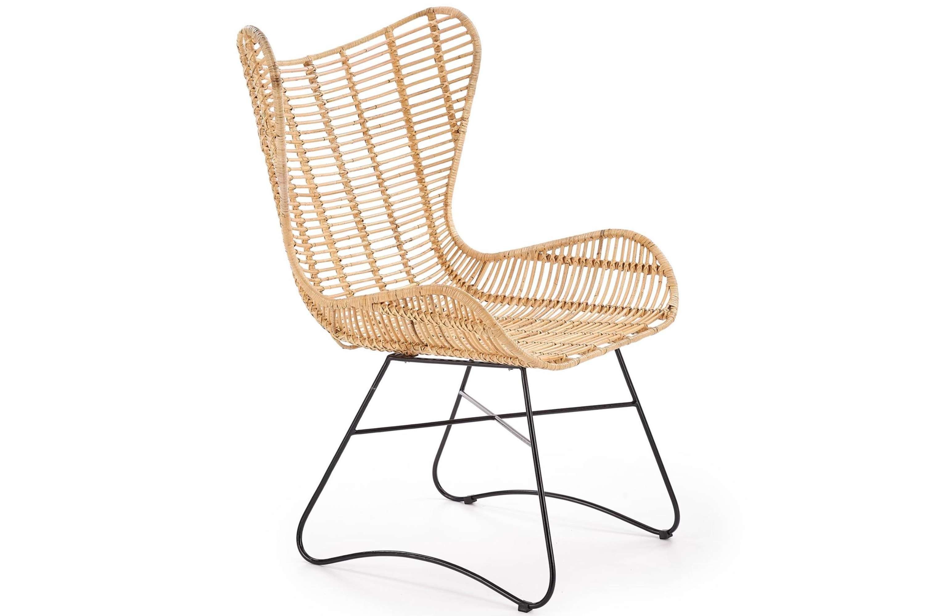 KONSIMO® Gartensessel Gartensessel ARDENS, aus natürlichem Rattan,Boho-Stil