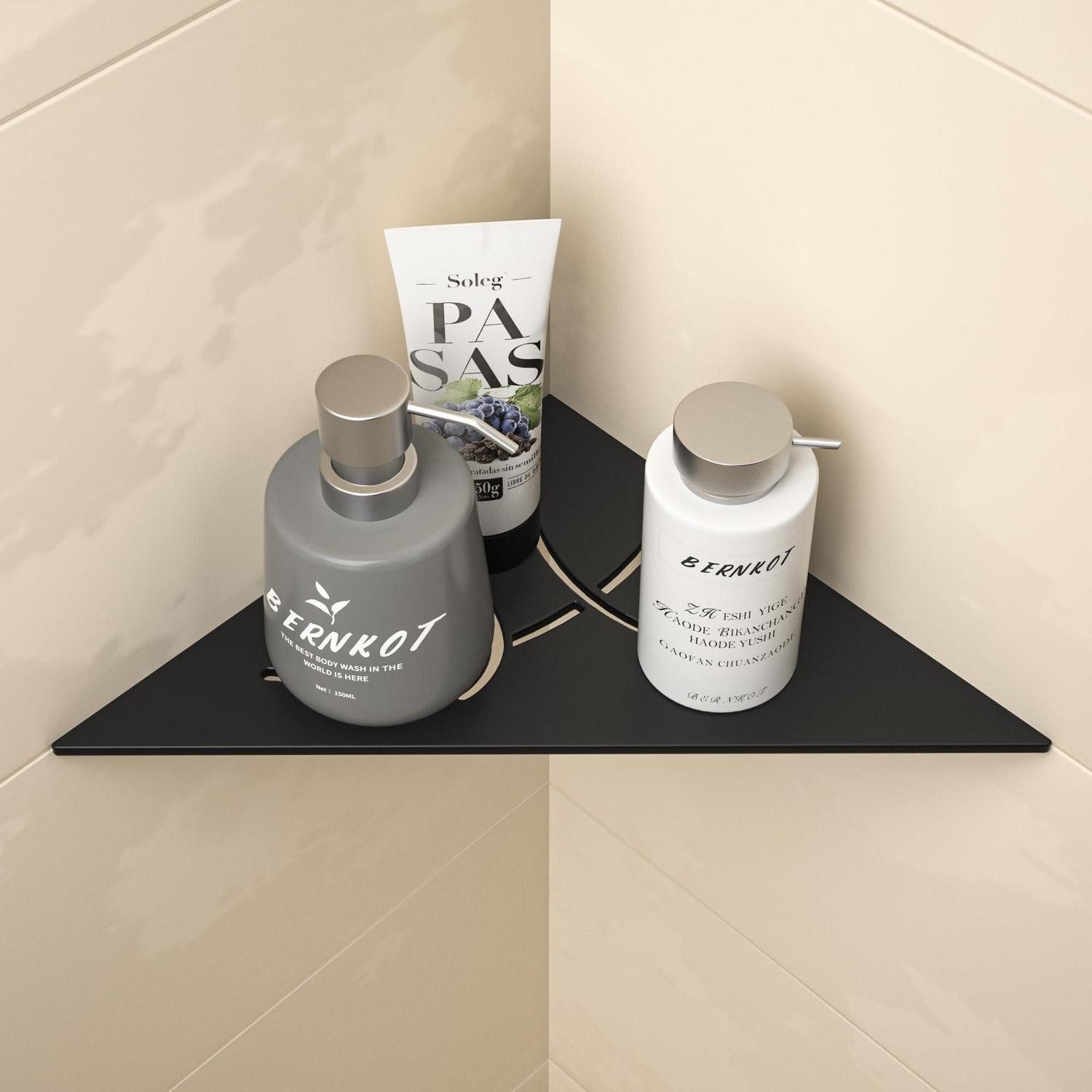 LuxusKollektion Eckregal Duschregal Ecke Edelstahl Schwarz 254mm, 1-tlg.
