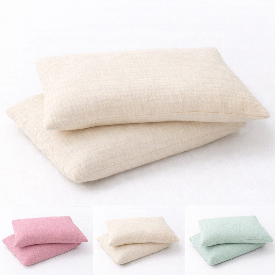 BABEES Kissenbezüge 2-er Set Kissenbezug 40x60 / 30x50 cm 100% Musselin Baumwolle 150 g/qm, Kissenbezüge Kissenhülle Kinderbettwäsche Kinderzimmer Creme Beige