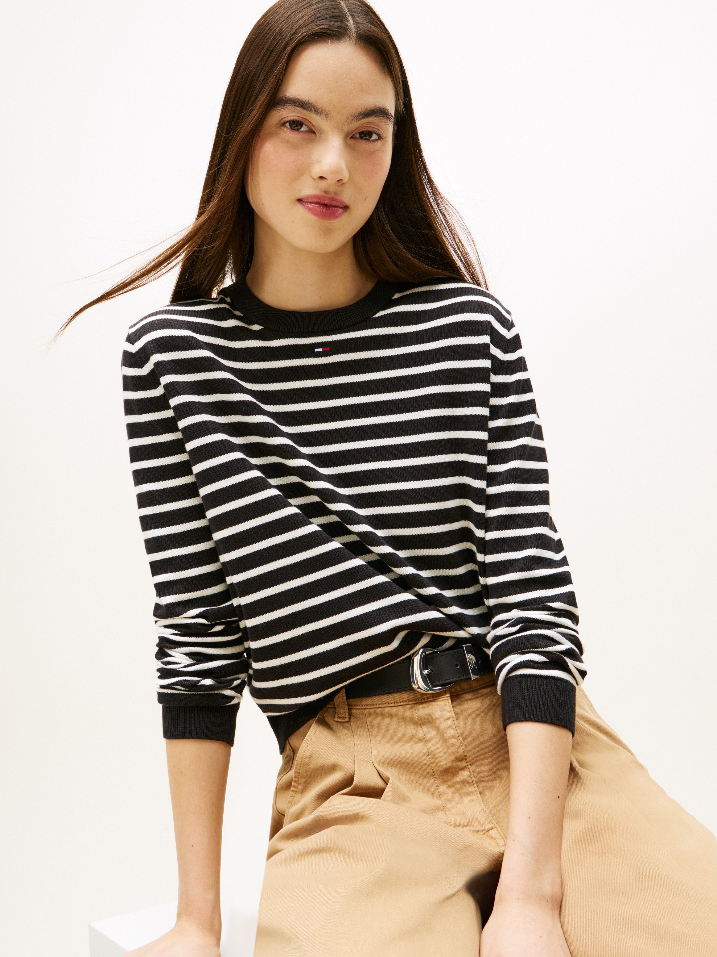 Tommy Jeans Strickpullover TJW ESSENTIAL CREW SWEATER EXT Baumwolle, regular fit