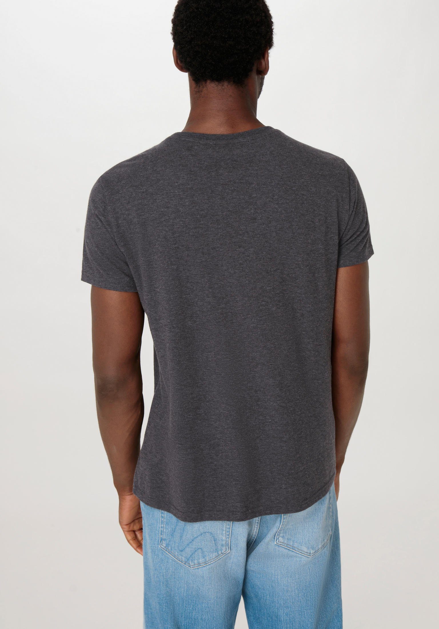 Hessnatur T-Shirt Basic im 2er-Pack anthrazit reiner Bio-Baumwolle aus