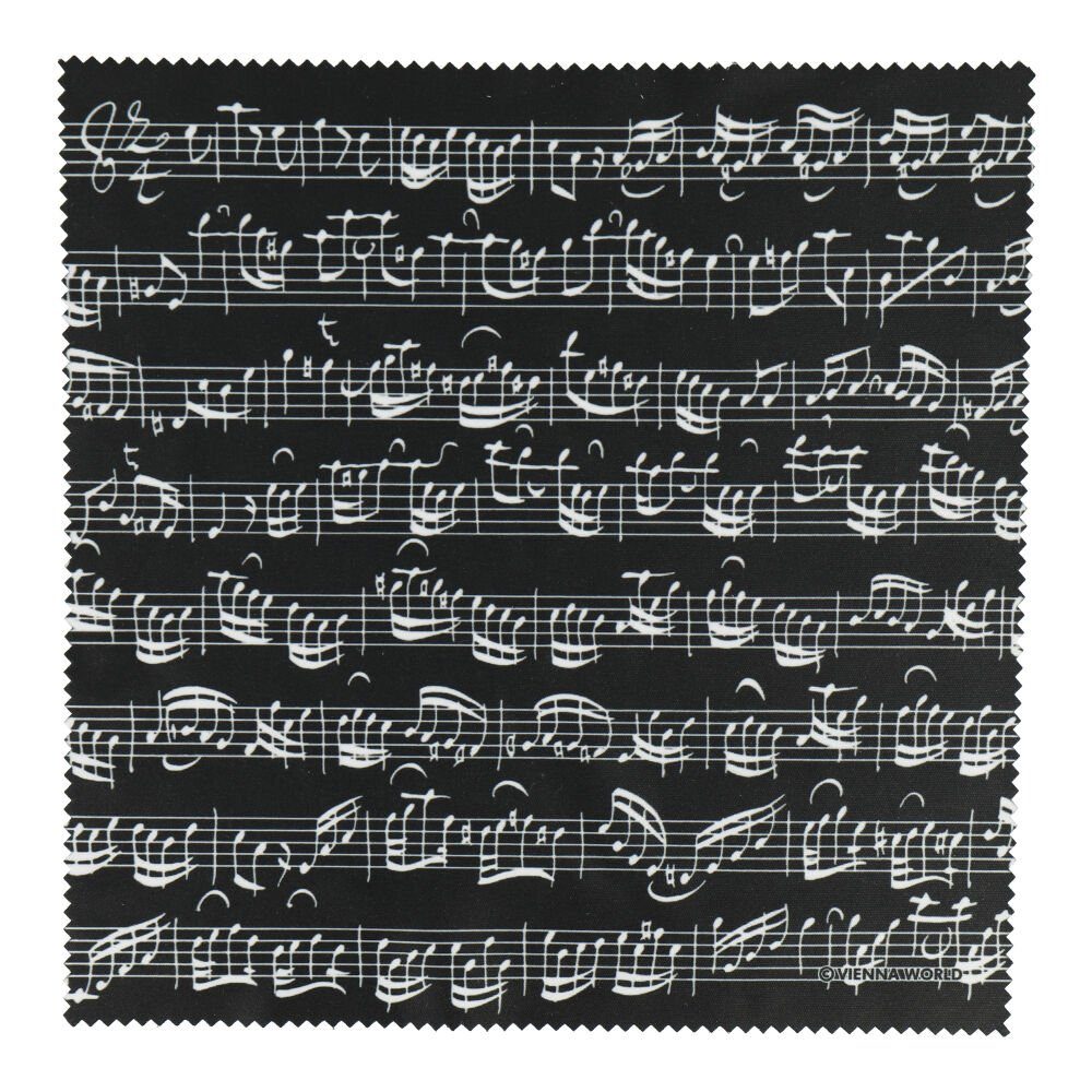 mugesh Brillenputztuch Noten Mikrofasertuch (für Musiker) schwarz