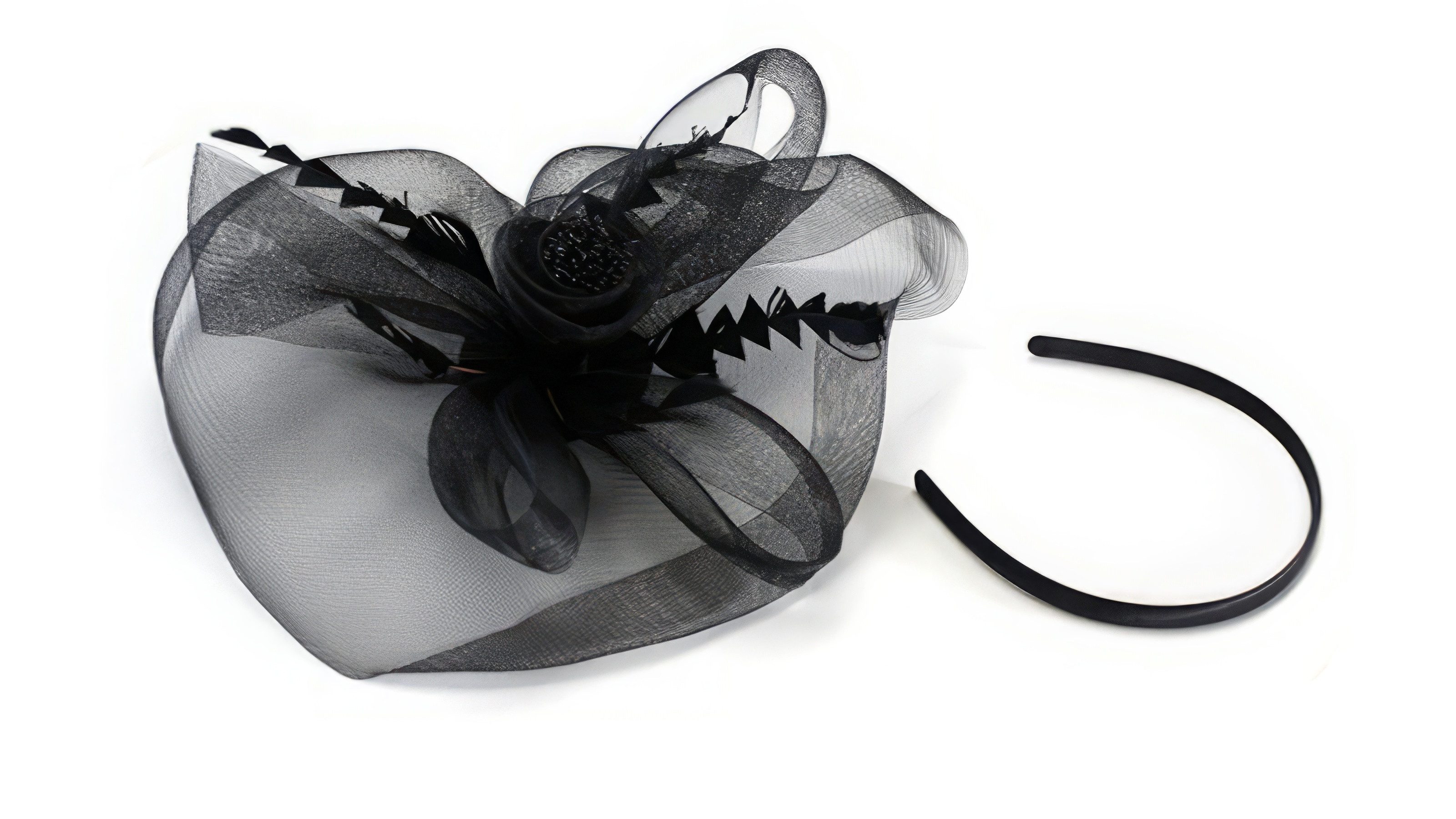 Yudu Haarreif Fascinator Kopfschmuck Haargesteck Netz Blüte Federn Schleier