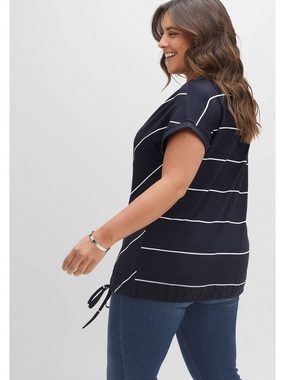 Sheego T-Shirt Große Größen mit Tunnelzug am Saum