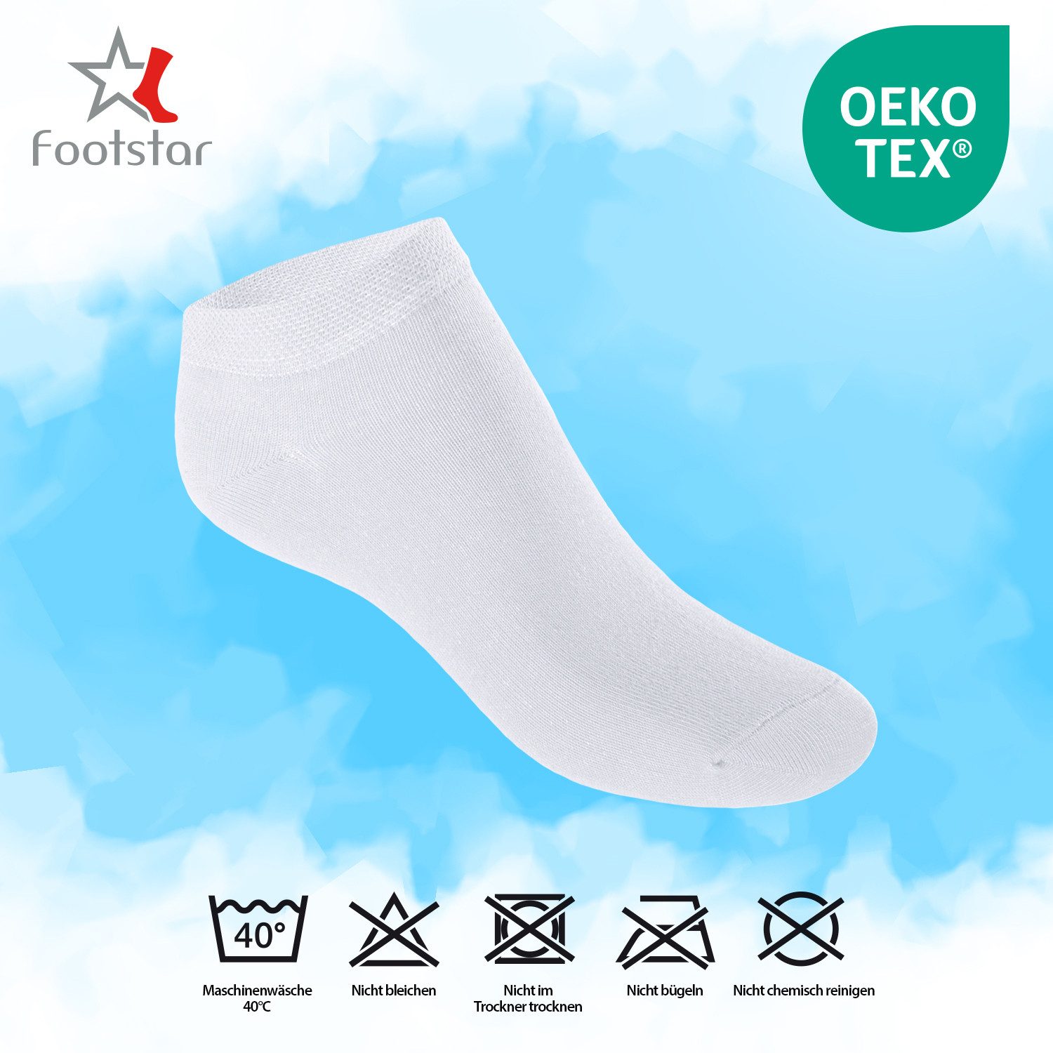 Footstar Sneakersocken EVERYDAY! Kinder Sneaker Socken (10 Paar) Kurze Socken für Kids (10-Paar)