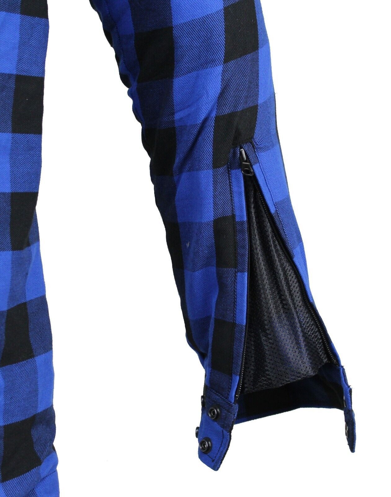 Alpha Speeds Motorradjacke Flanell-Holzfäller Motorrad KEV ARAMID Lumber Biker Hemd SLIM Blau (Wasserdicht & Winddicht & Atmungsaktiv + Belüftungstaschen / Motorradhemd) All Season, wasserdichte Reißverschlüsse, mit Protektoren