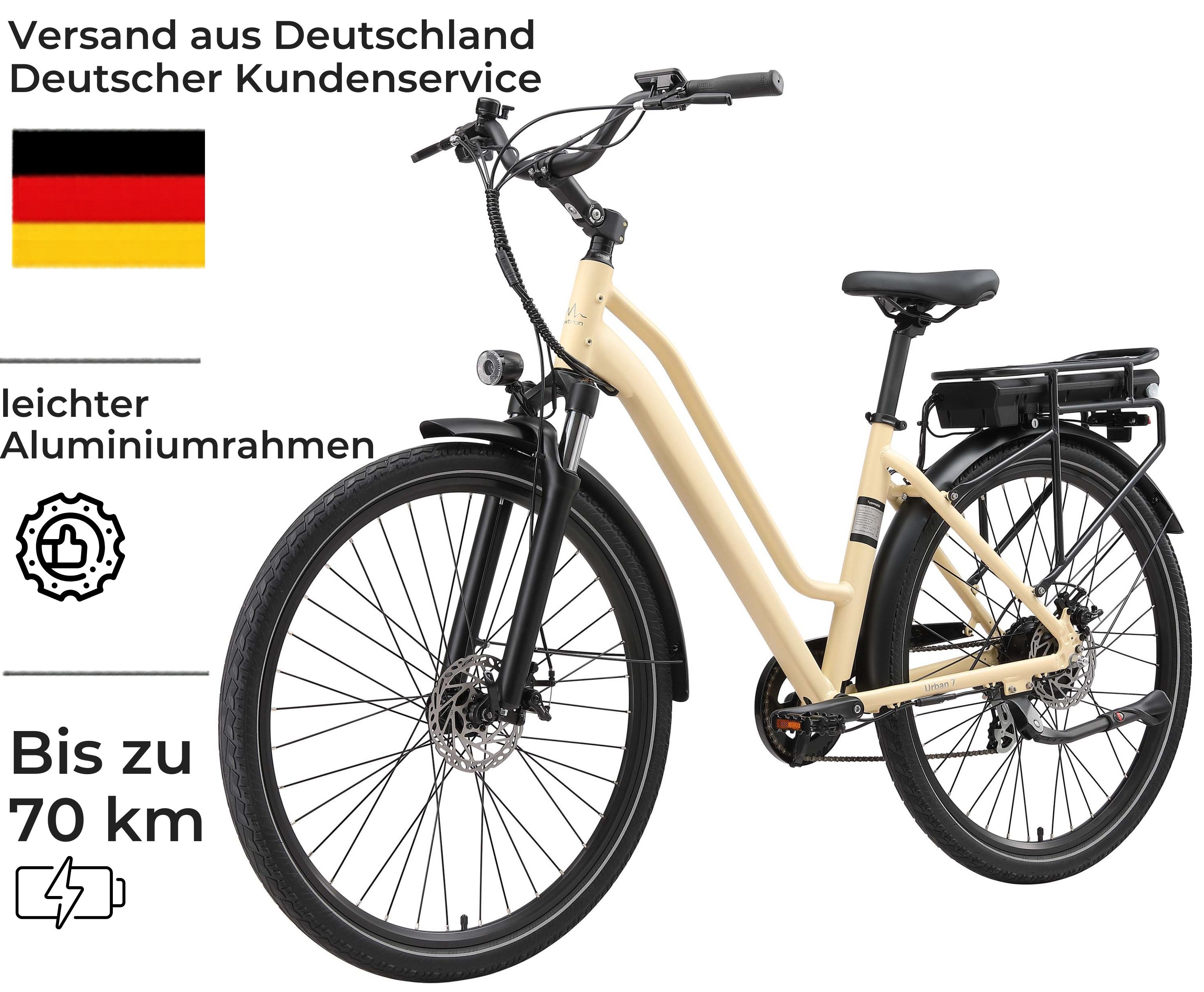 E-Bike Cityrad 28 Zoll City Elektrofahrrad 12,8Ah Shimano RD-M310 Trekking Fatbike