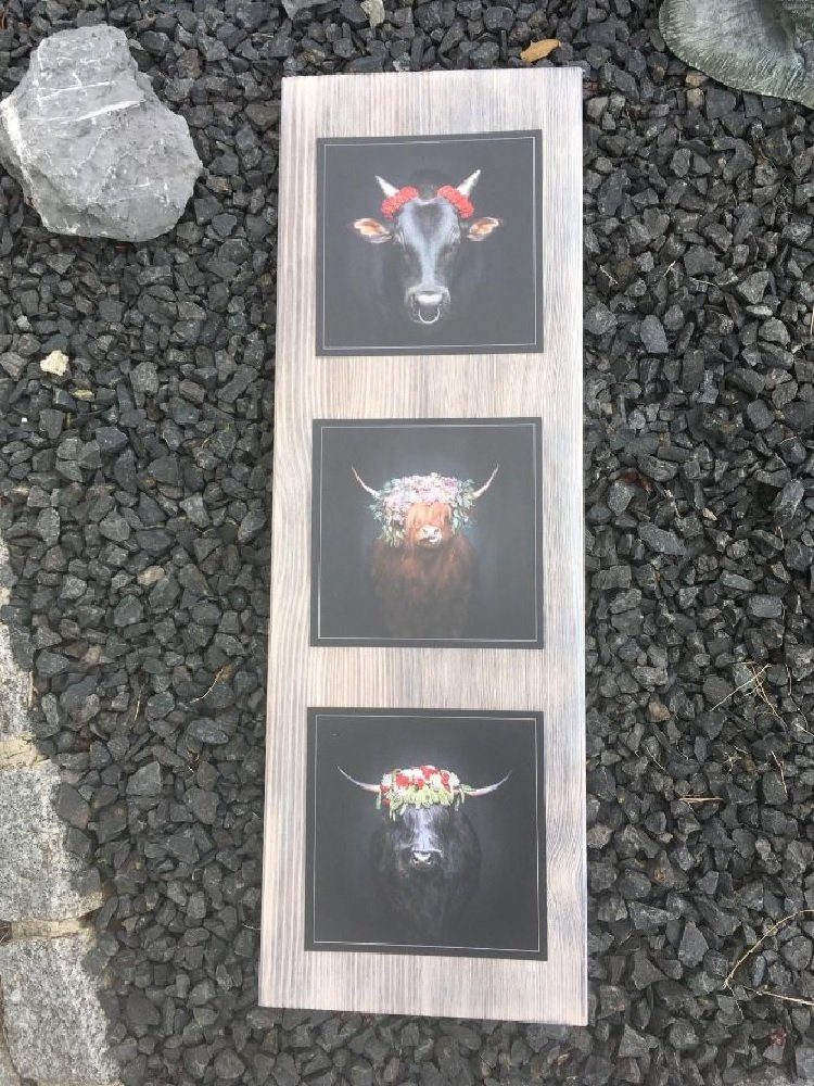 JOKA international Wanddekoobjekt Black Forest -Schwarzwaldbilder auf Holz "Anika" 60x20x1,5 cm - Design trifft Geschichte eine Kobi aus modern und rustikal (Orginale von Sebastian Wehrle)