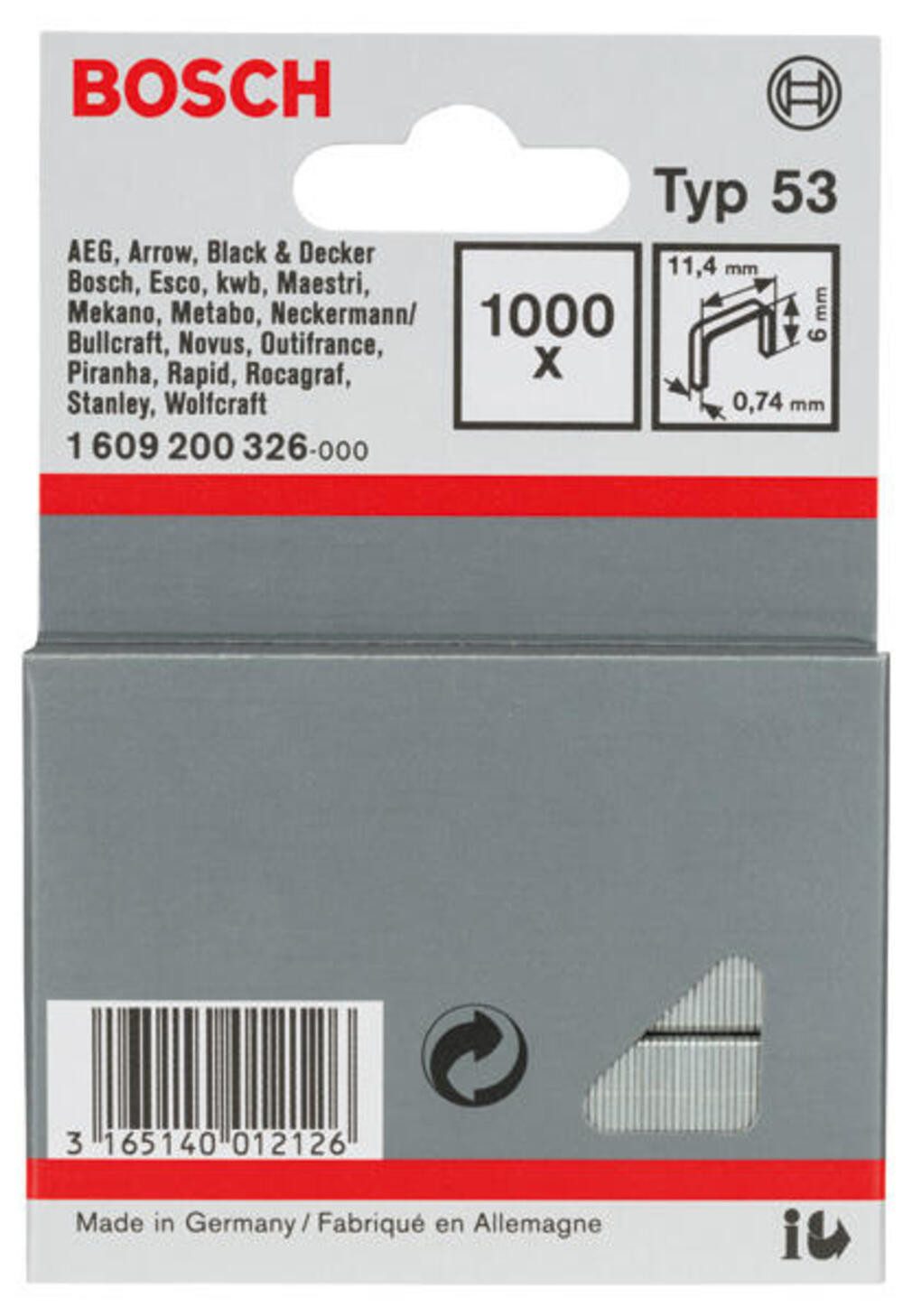 Lochsäge Bosch Tackerklammern 11,4/ 6mm