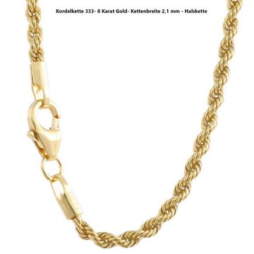 HOPLO Goldkette Goldkette Kordelkette Länge 45cm - Breite 2,1 mm - 333 - 8 Karat Gold, Made in Germany