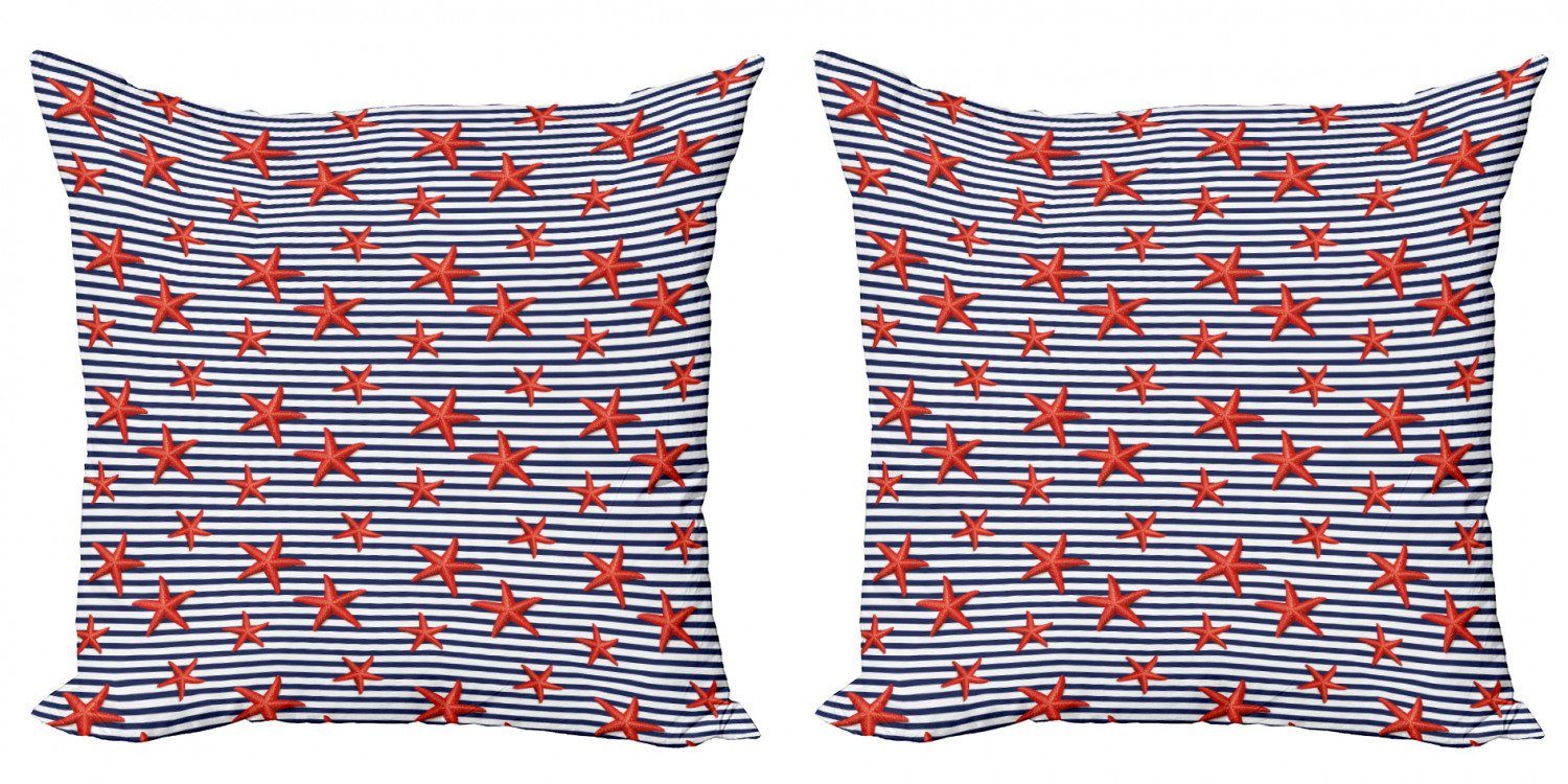 Kissenbezüge Modern Accent Doppelseitiger Digitaldruck, Abakuhaus (2 Stück), Seestern Maritime Themed Muster