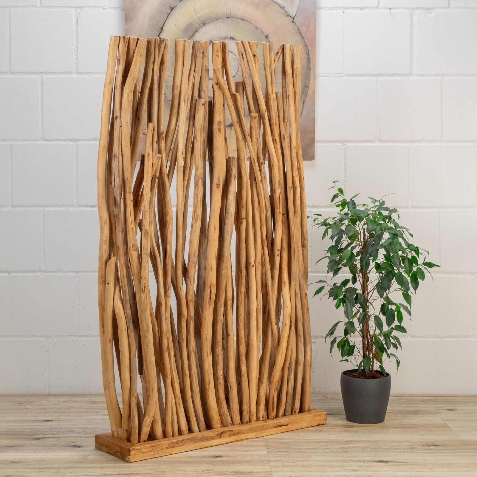 DESIGN DELIGHTS Paravent RAUMTEILER "TEKEA", 130 cm, Holz massivholz, Äste Paravent