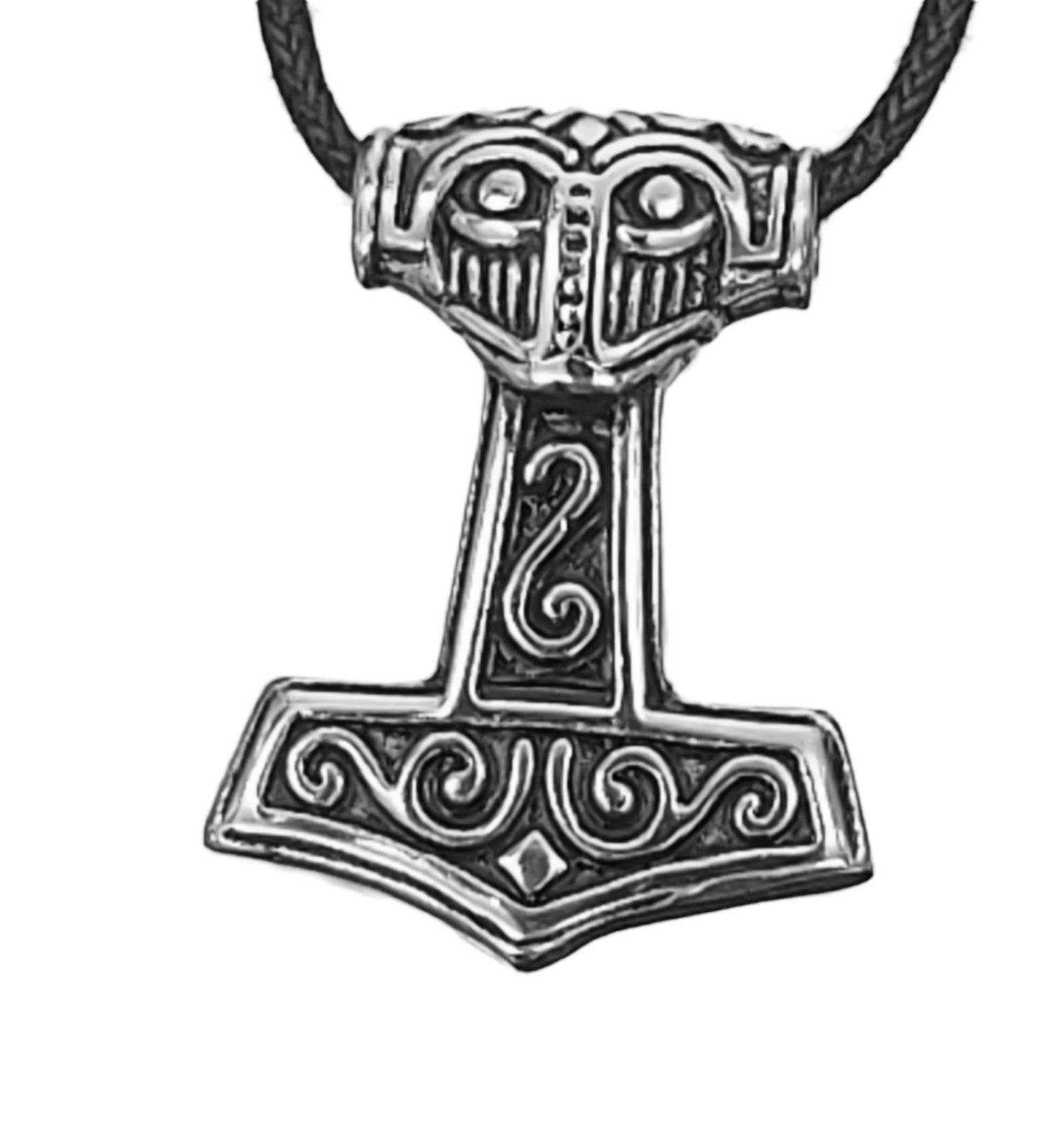 Kiss of Mjölnir Edelstahl Thorshammer Thorhammer Leather Hammer Kettenanhänger Thor Anhänger