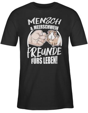 Shirtracer T-Shirt Mensch & Meerschwein Freunde fürs Leben Tiere Zubehör