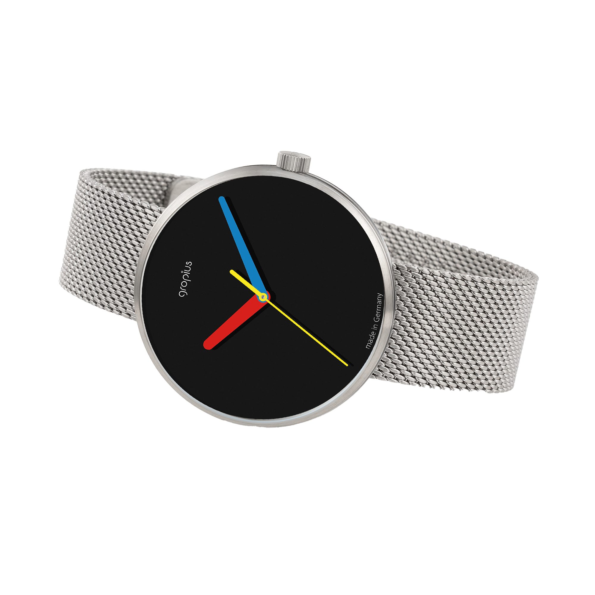 Walter Gropius Quarzuhr Made in Germany, Saphirglas, Forum Simplex - WG 017-02M, Designeruhr, Edelstahlband mit Easy-Release System, Edelstahlgehäuse