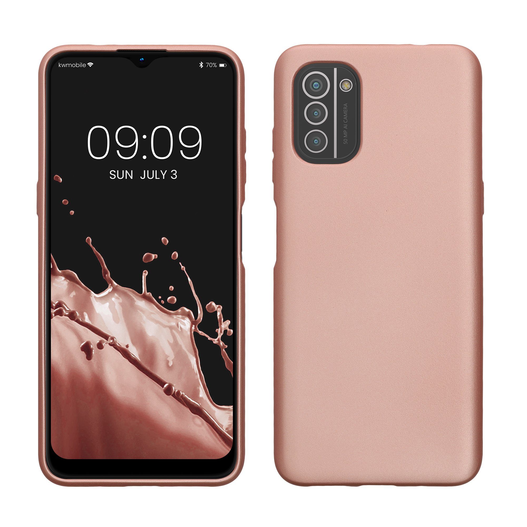 kwmobile Handyhülle Handyhülle für Nokia G21 / G11 Hülle, Silikon Case metallisch schimmernd - Schutzhülle Cover