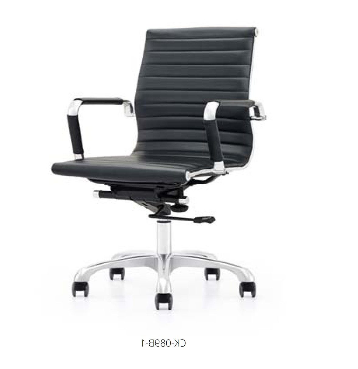 Xlmoebel Bürostuhl Kunstleder Sessel Schwarz mit Edelstahlrahmen von XLMOEBEL, Made in Europa