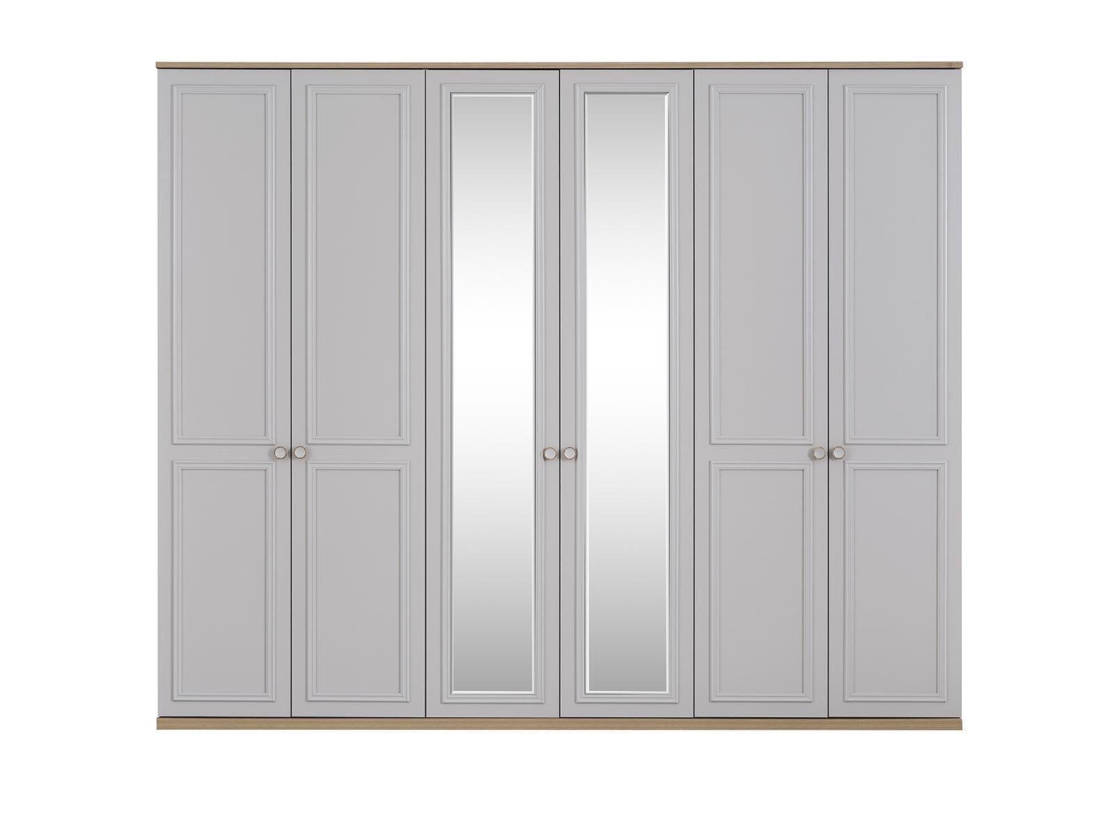 Angebot besitzen JVmoebel Kleiderschrank Grau Schrank In Made Schlafzimmerschrank Kleiderschrank Türen (Kleiderschrank) Spiegel Holz Europe 6
