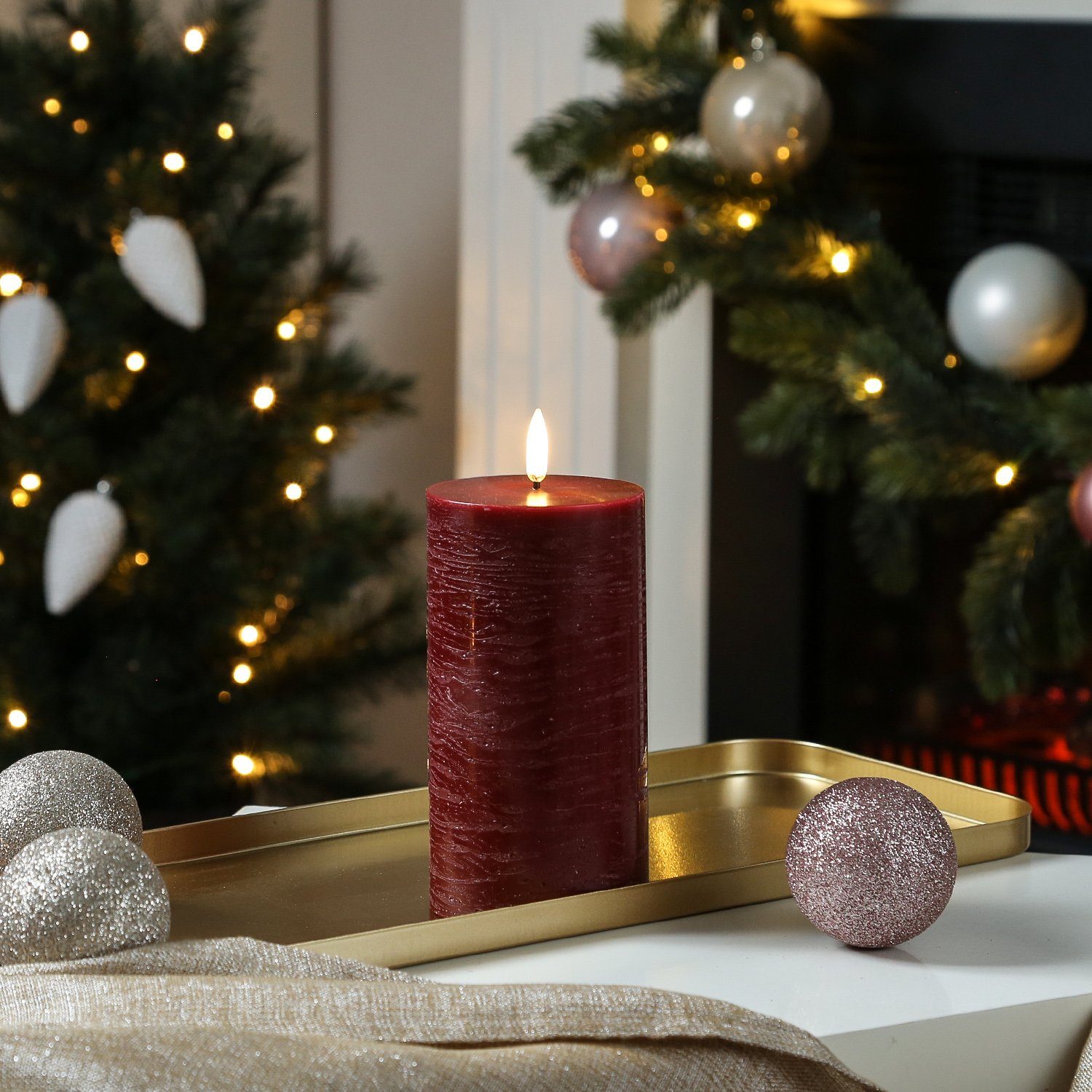 UYUNI Lighting LED-Kerze LED Kerze PIA Uyuni Rustik-Optik Echtwachs Timer H günstig online kaufen