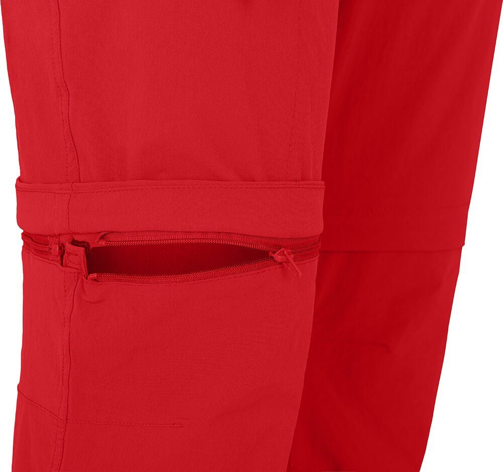 Bergson Outdoorhose BENNETT Zipp-Off (slim) Damen Wanderhose, vielseitig, pflegeleicht, Normalgrößen, salsarot