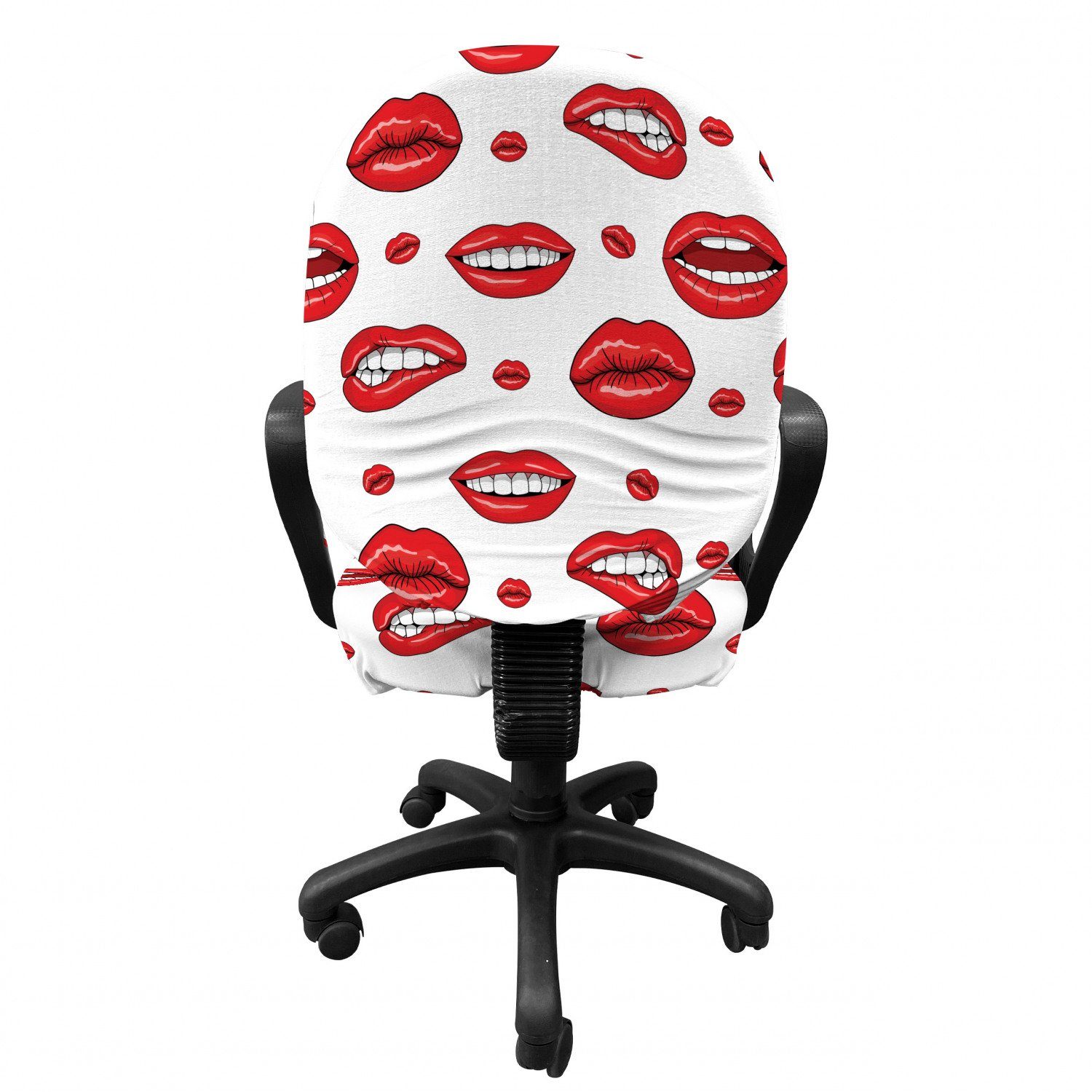 mit Abakuhaus, Bürostuhlhusse aus Frau Stretchgewebe, rot Gestures Schutzhülle dekorative Lippen