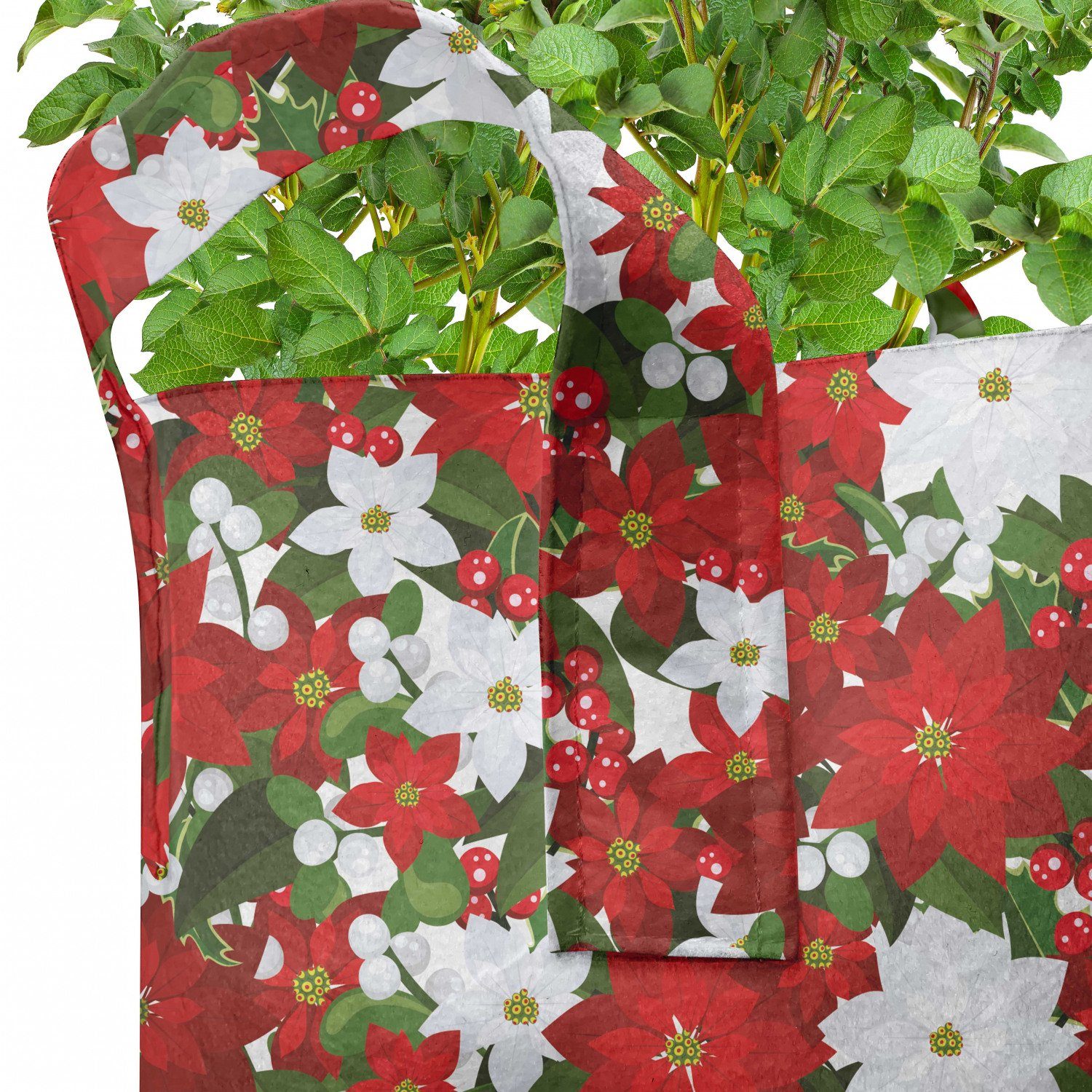 Abakuhaus hochleistungsfähig für Holly Mistletoe Griffen Pflanzkübel Weihnachten mit Pflanzen, Stofftöpfe