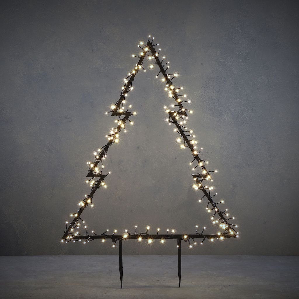 edelman LED Stern Gartenstecker Leuchttanne warmweiß Metall schwarz günstig online kaufen