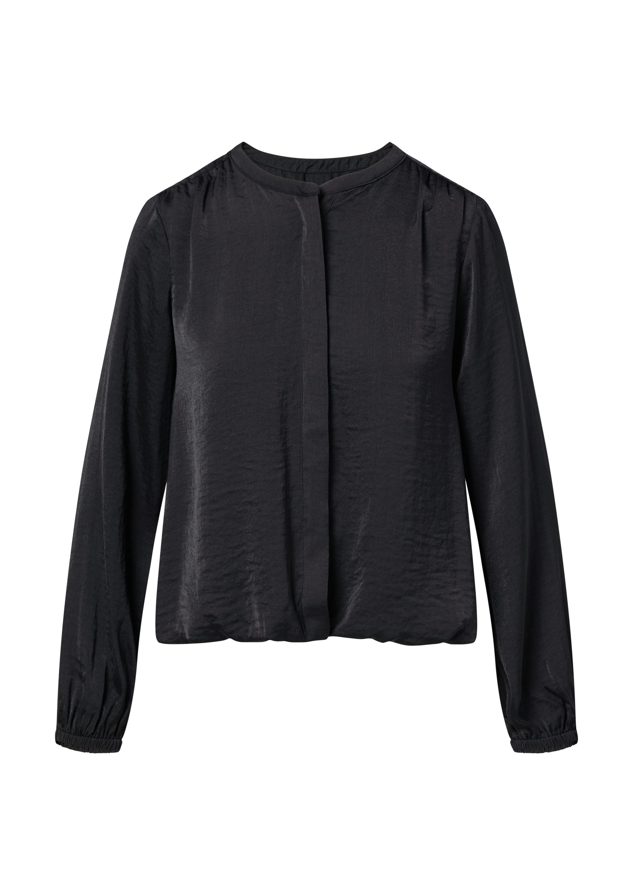 comma Langarmbluse Bluse Satinblusenjacke mit gerafftem Bund