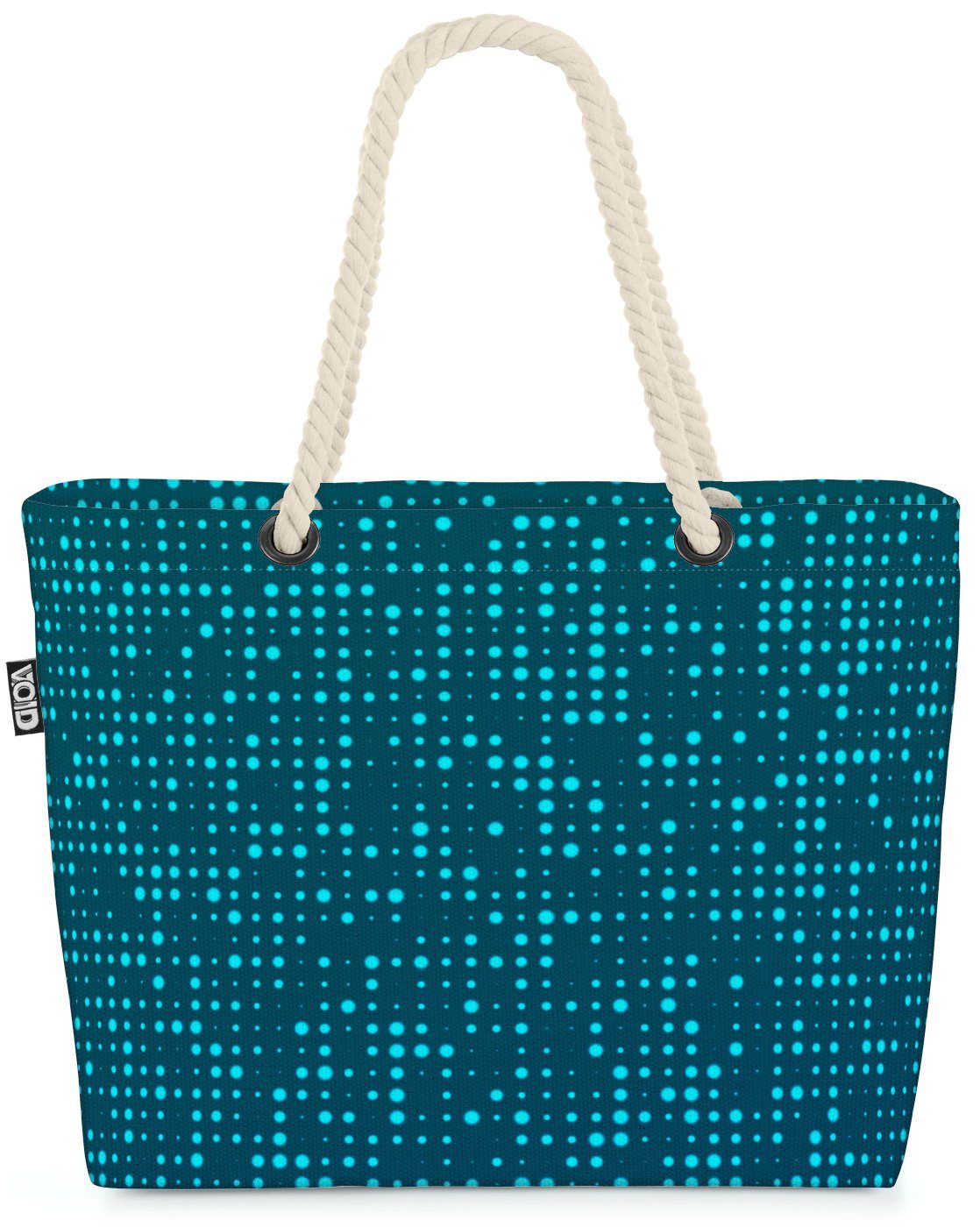 Beach Technik (1-tlg), Strandtasche VOID Grün Datenstrom quadrate Bag Daten Pixel Blau Bildschirm Pixel