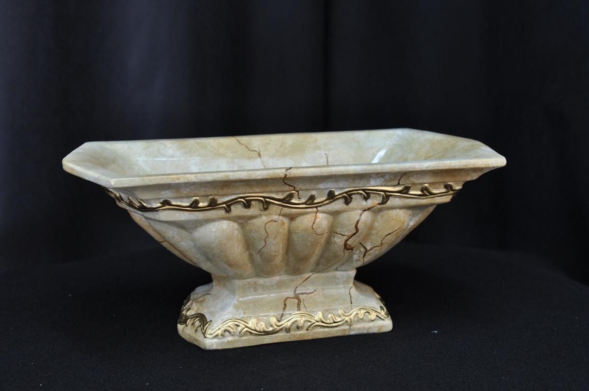 JVmoebel Dekovase Design XXL Obst Schale Vase Ellipse Vasen Antik Schalen 836 17cm, Made in Europa