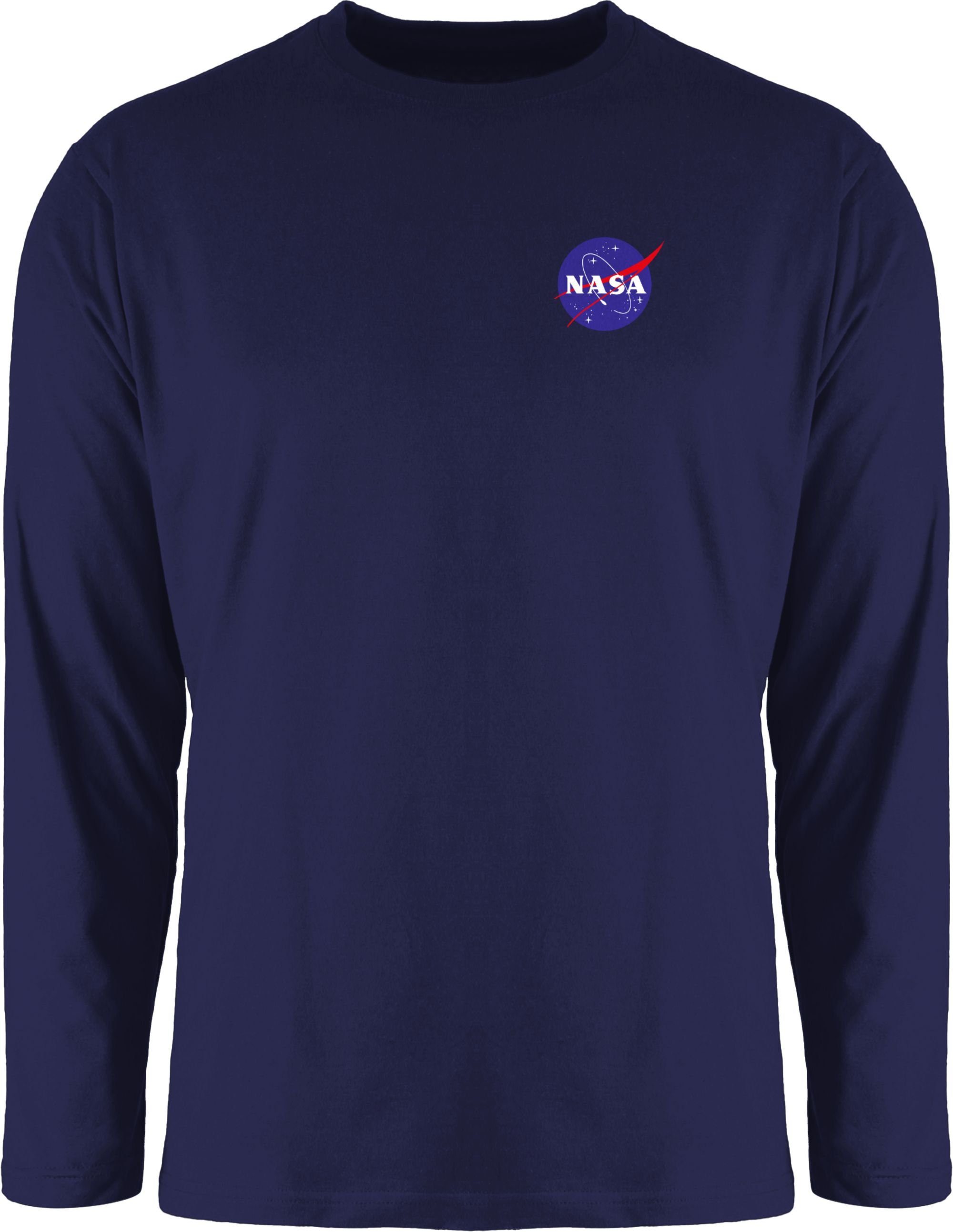 Shirtracer Rundhalsshirt NASA Logo Space X Merchandise Weltraum Weltall Weltraum 1 Navy Blau