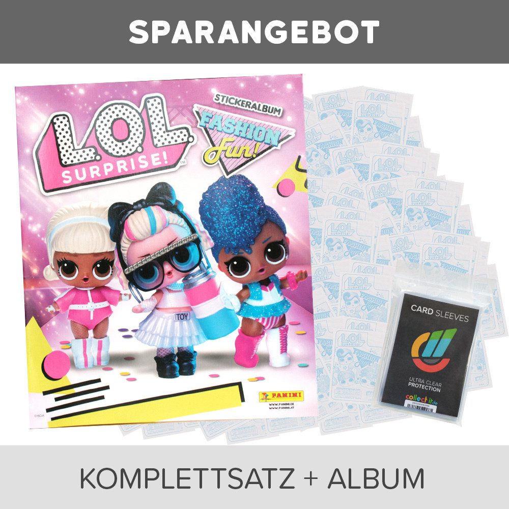 Panini Sammelkarte Panini LOL Surprise 3 Fashion Fun Sammelsticker Komplettsatz + Album