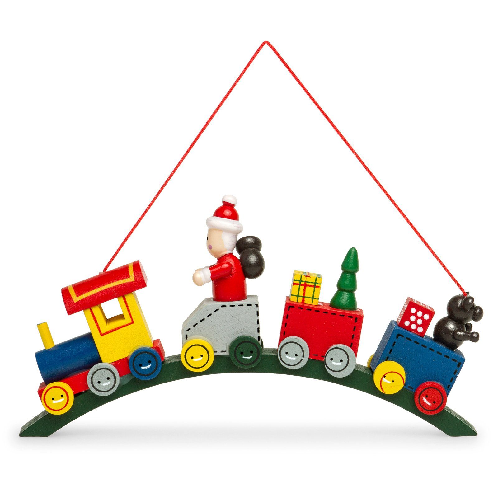 SIKORA Christbaumschmuck BS332 Weihnachtsmann in der Bogen Eisenbahn Holz W günstig online kaufen