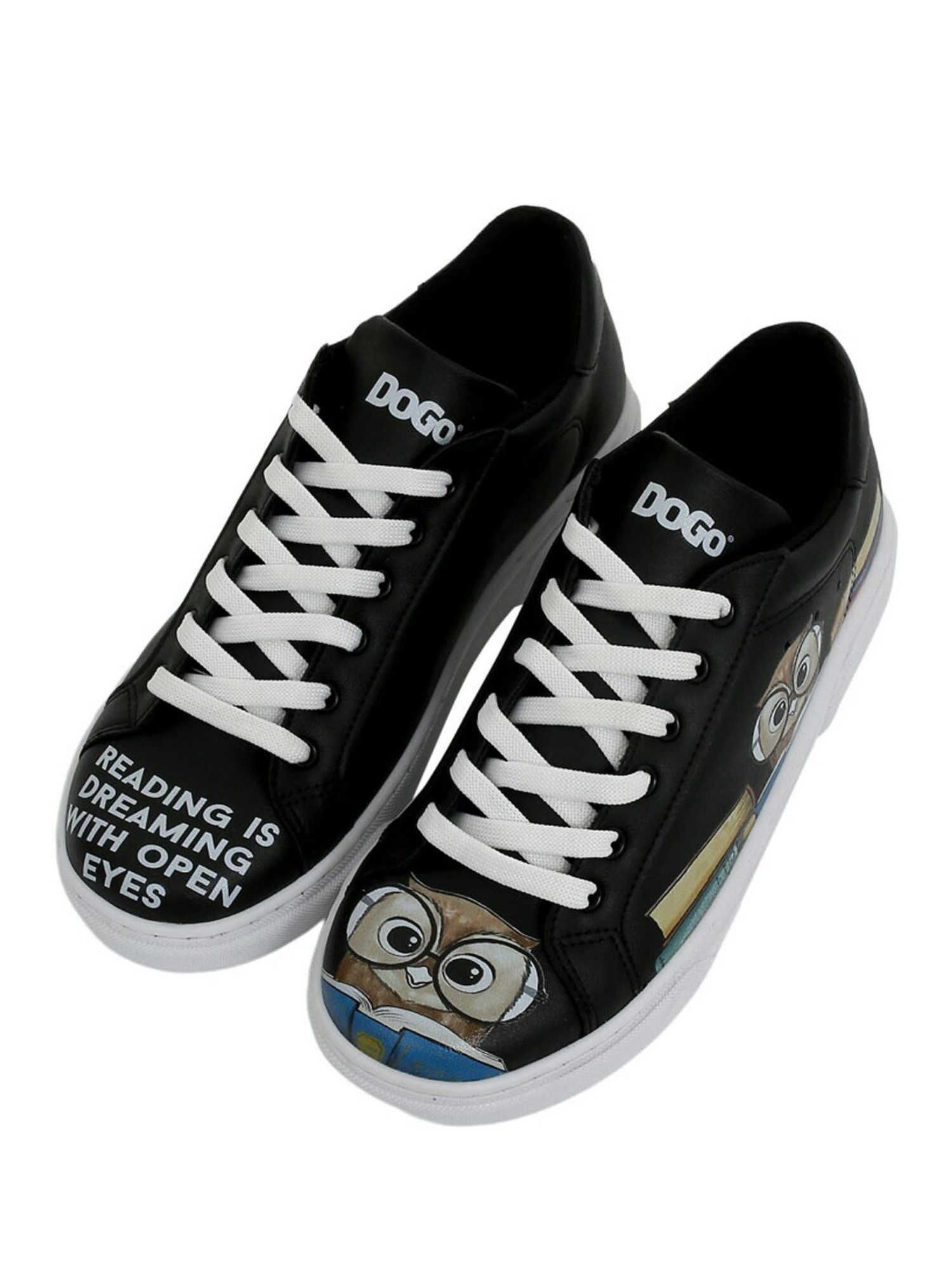 DOGO Ace Low-Top Sneaker Best Of Tweety And Sylvester Black Damen Sneaker Handgefertigt