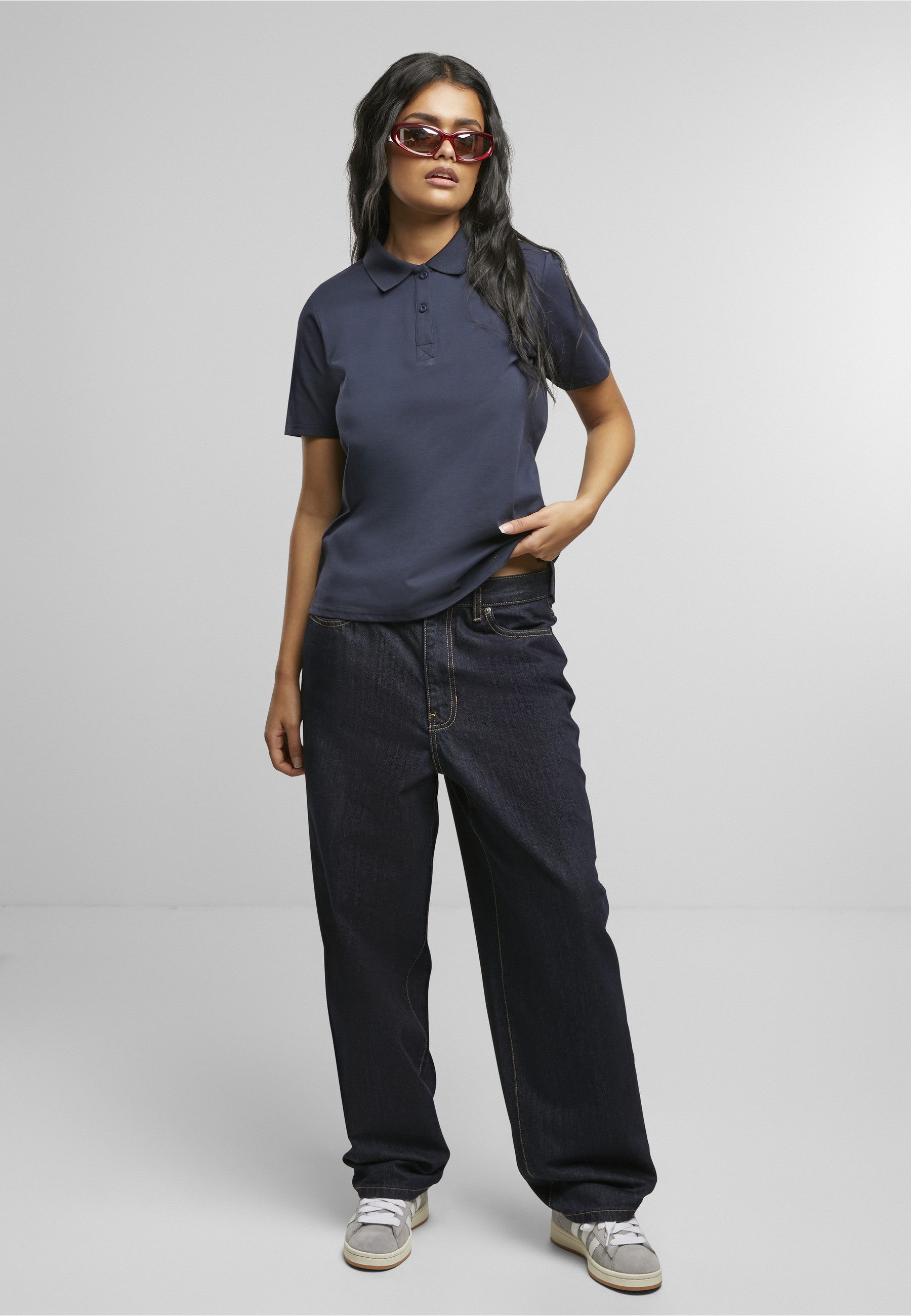URBAN CLASSICS Poloshirt Urban Classics Ladies Sorona Polo Tee (1-tlg)