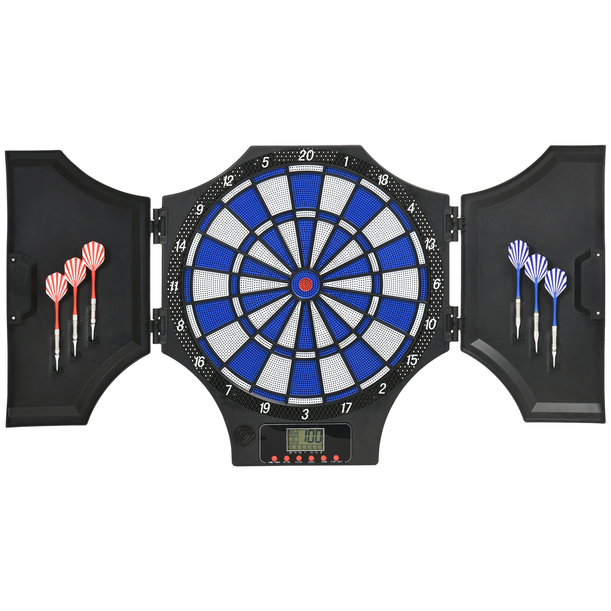 SPORTNOW Dartscheibe Bedienfeld mit LCD-Display, (LCD-Dartscheibe, Dartautomat für bis zu 8 Spieler), BxLxH: 45 x 83 x 4 cm